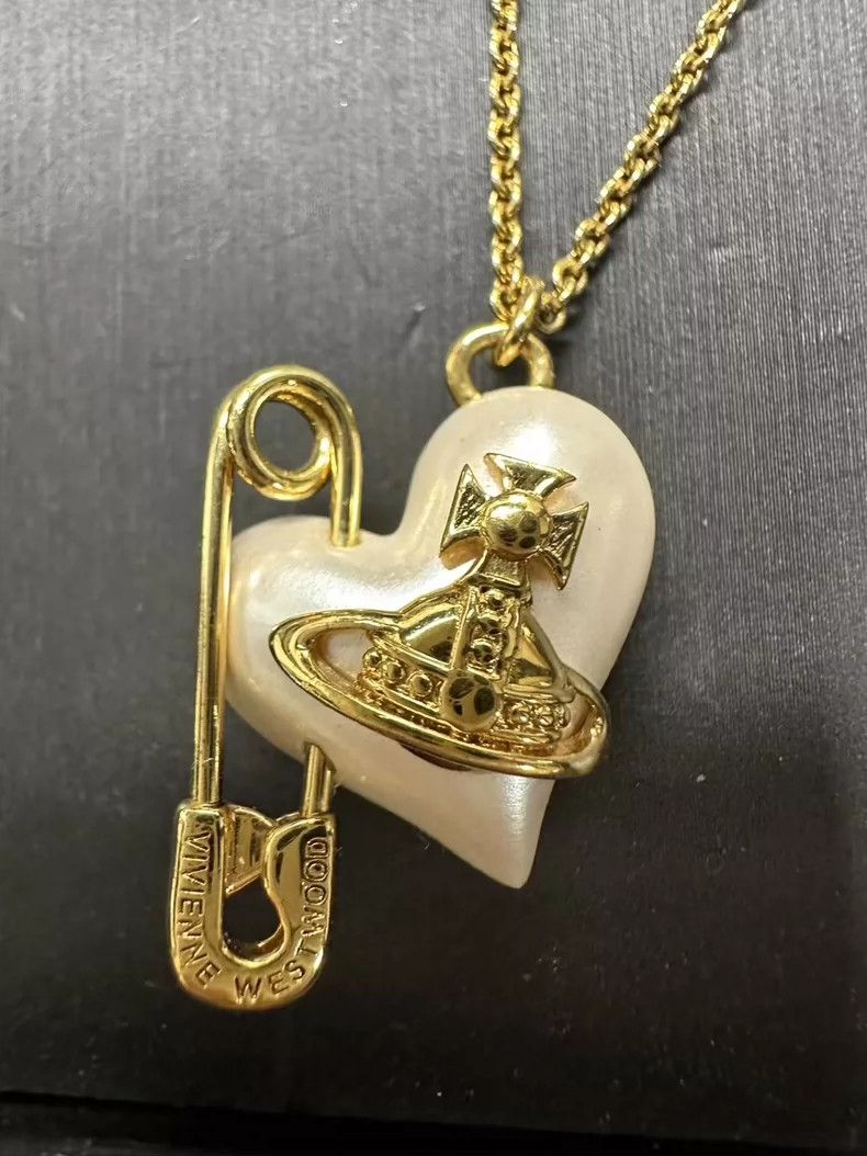 Vivienne Westwood Vivienne Westwood Pearl Heart Pendant Necklace - dmc Size ONE SIZE - 2 Thumbnail