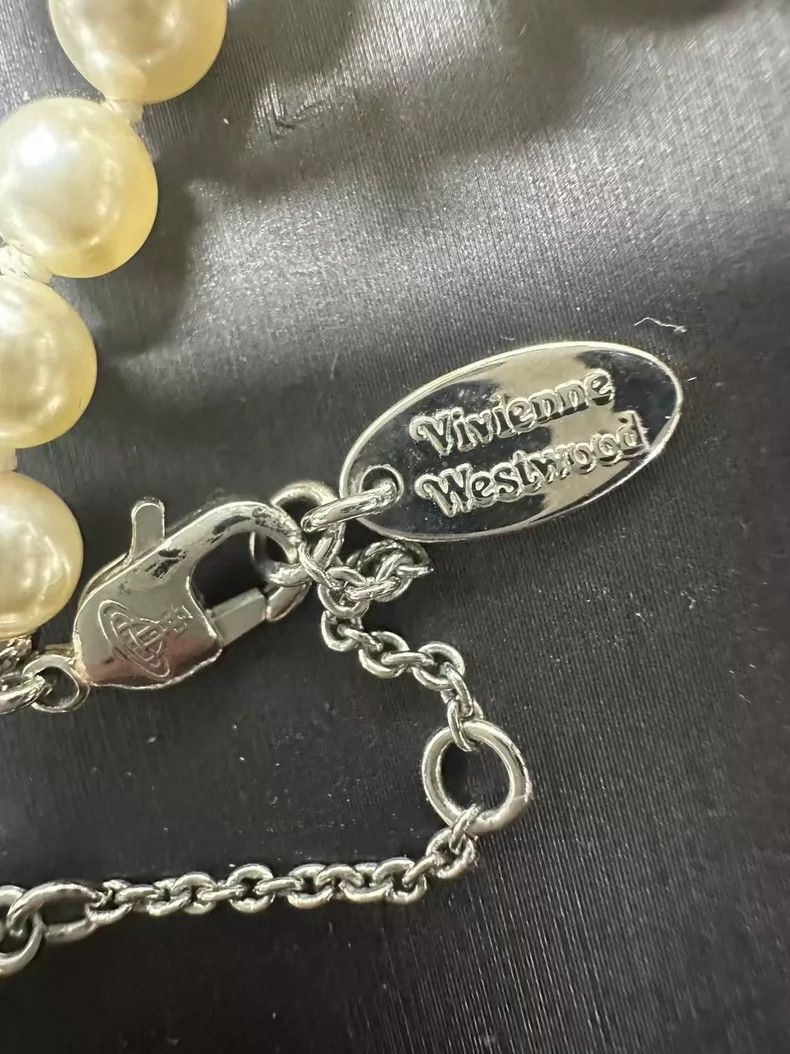 Vivienne Westwood Vivienne Westwood Saturn Pin Pearl Necklace - dmc Size ONE SIZE - 4 Thumbnail