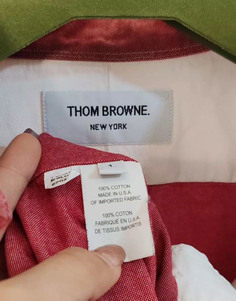 Thom Browne Thom Browne Striped Sleeve Button Up Shirt - dmc Size US M / EU 48-50 / 2 - 3 Thumbnail