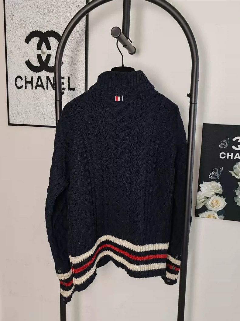 Thom Browne Thom Browne Thick Cable Knit Wool Sweater - dmc Size US XL / EU 56 / 4 - 2 Thumbnail