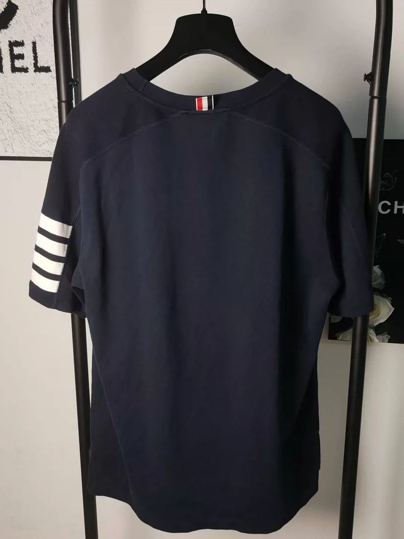 Thom Browne Thom Browne Navy Knit Short Sleeve Tee - dmc Size US XL / EU 56 / 4 - 2 Thumbnail