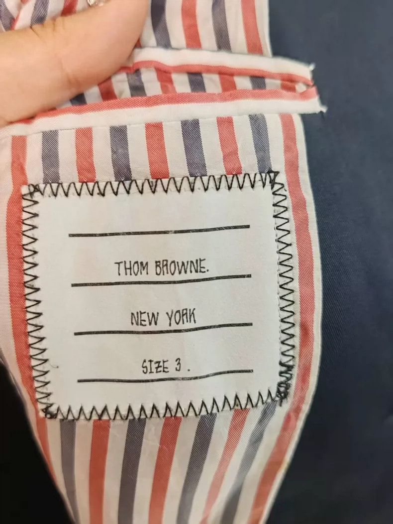 Thom Browne Thom Browne Leather Patch Varsity Jacket - dmc Size US M / EU 48-50 / 2 - 4 Thumbnail