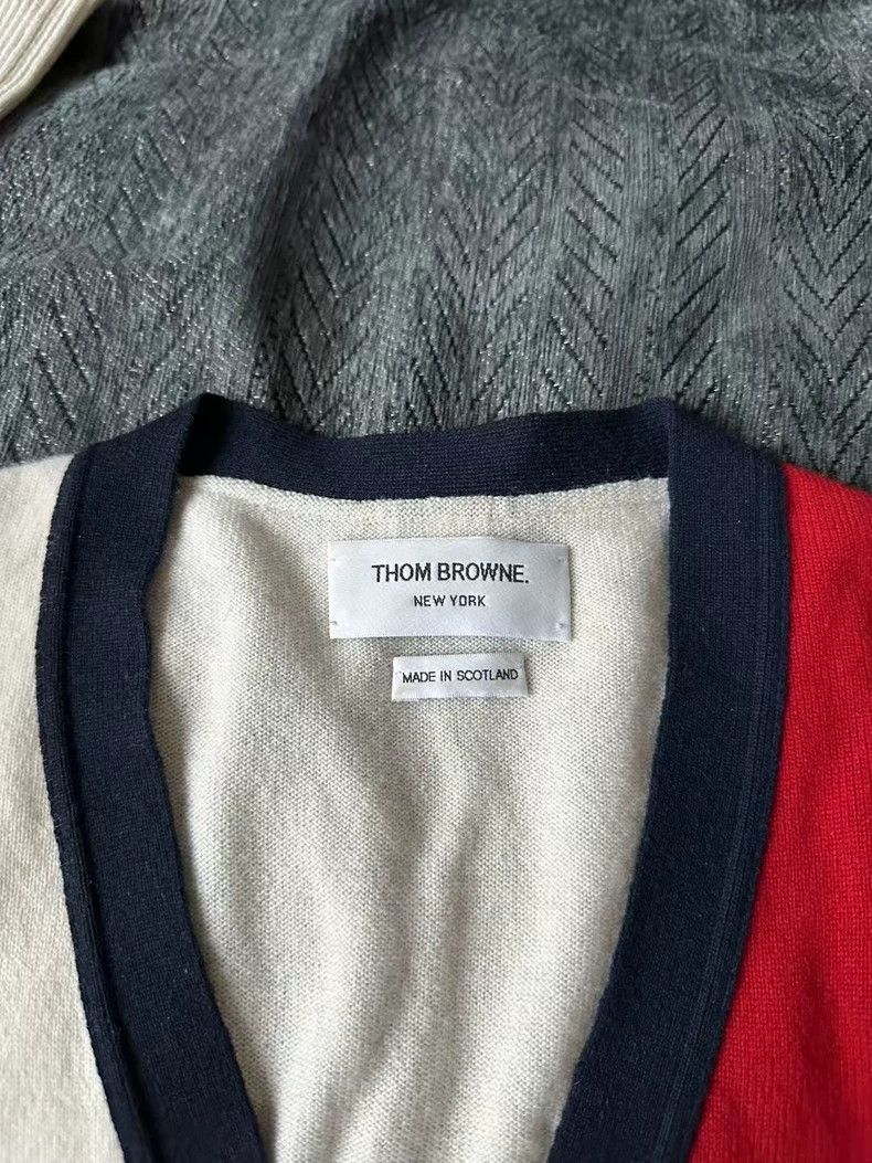 Thom Browne Thom Browne Colorblock Cashmere Cardigan - dmc Size US M / EU 48-50 / 2 - 3 Thumbnail