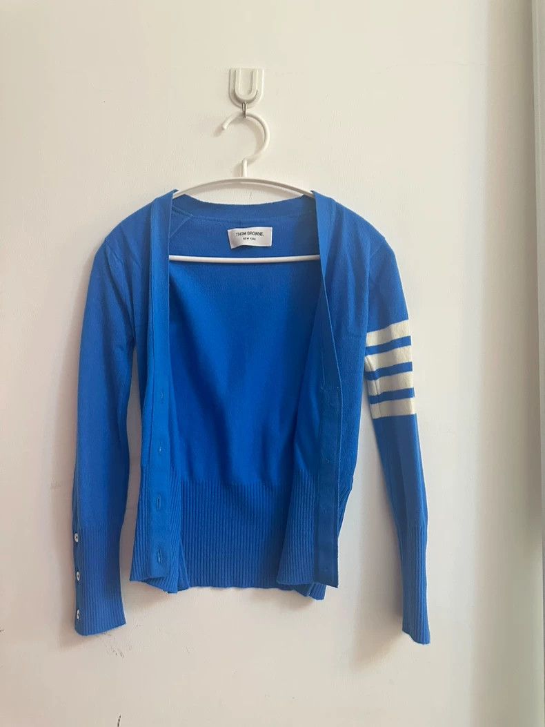 Thom Browne Thom Browne Blue Cardigan Sweater - dmc Size US S / EU 44-46 / 1 - 5 Thumbnail