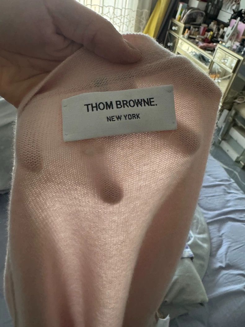 Thom Browne THOM BROWNE Pink Cashmere Cardigan - dmc Size US L / EU 52-54 / 3 - 2 Thumbnail
