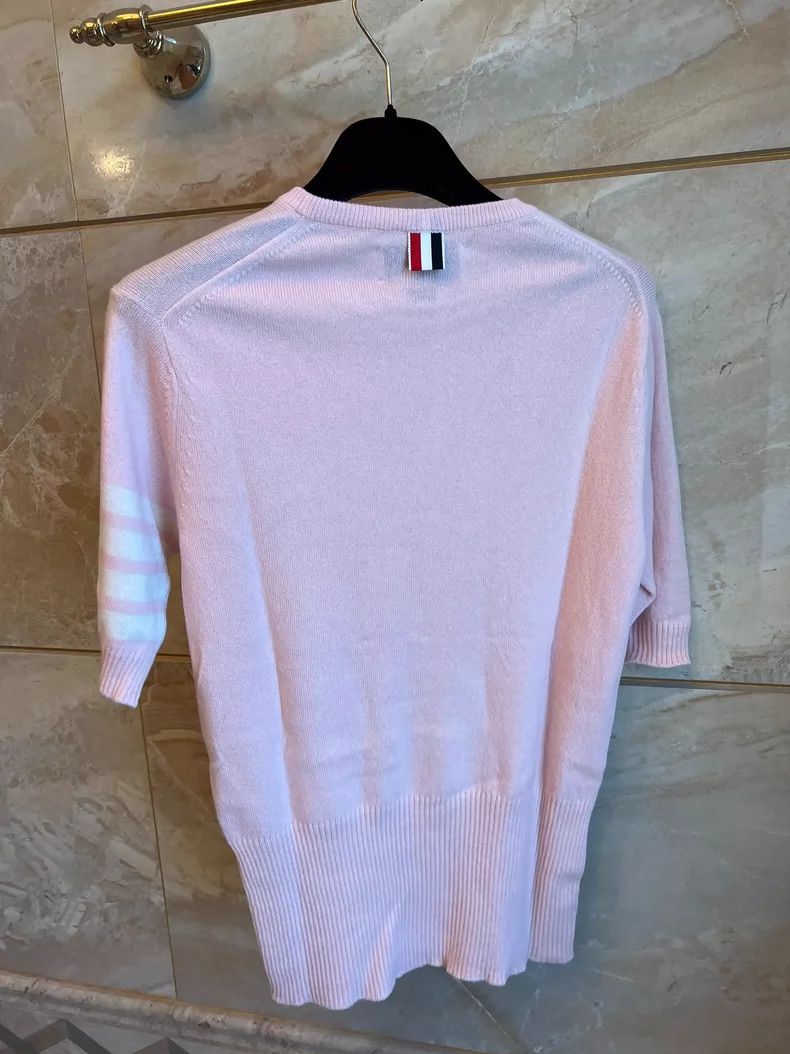 Thom Browne Thom Browne Pink Cashmere Sweater - dmc Size US XL / EU 56 / 4 - 2 Thumbnail