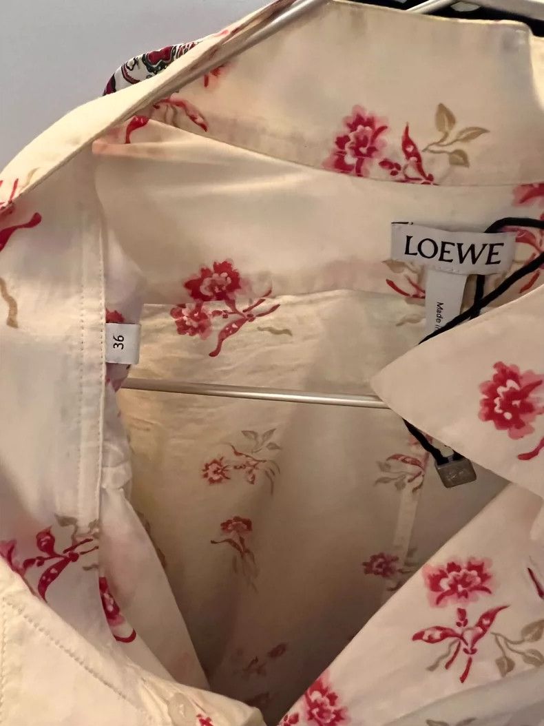 Loewe Loewe Floral Asymmetric Long Shirt - dmc Size US M / EU 48-50 / 2 - 5 Thumbnail