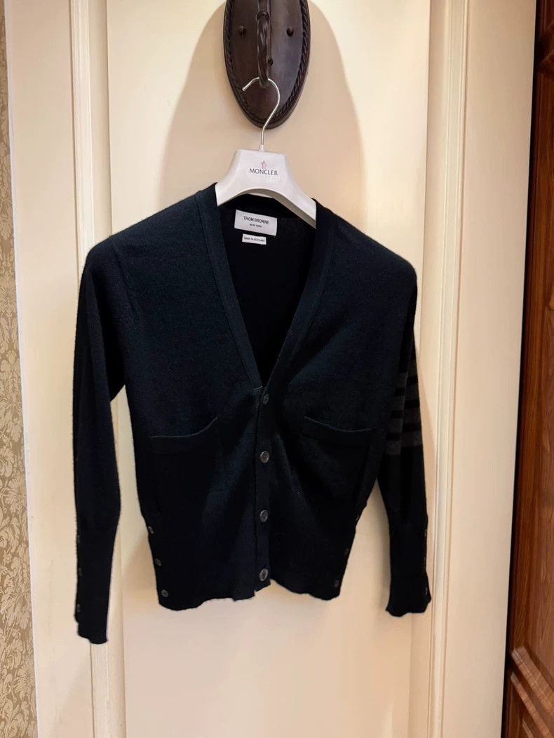 Thom Browne Thom Browne Black Cashmere Cardigan - dmc Size US M / EU 48-50 / 2 - 2 Thumbnail