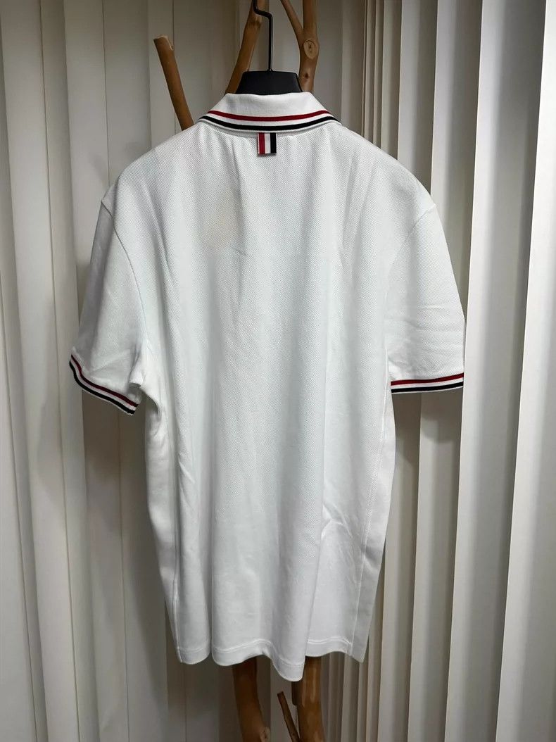 Thom Browne THOM BROWNE Classic White Polo Shirt - dmc Size US M / EU 48-50 / 2 - 2 Thumbnail