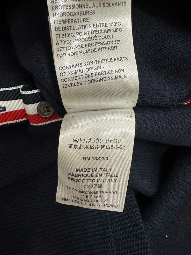 Thom Browne THOM BROWNE Stripe Collar V-Neck Polo - dmc Size US M / EU 48-50 / 2 - 8 Thumbnail