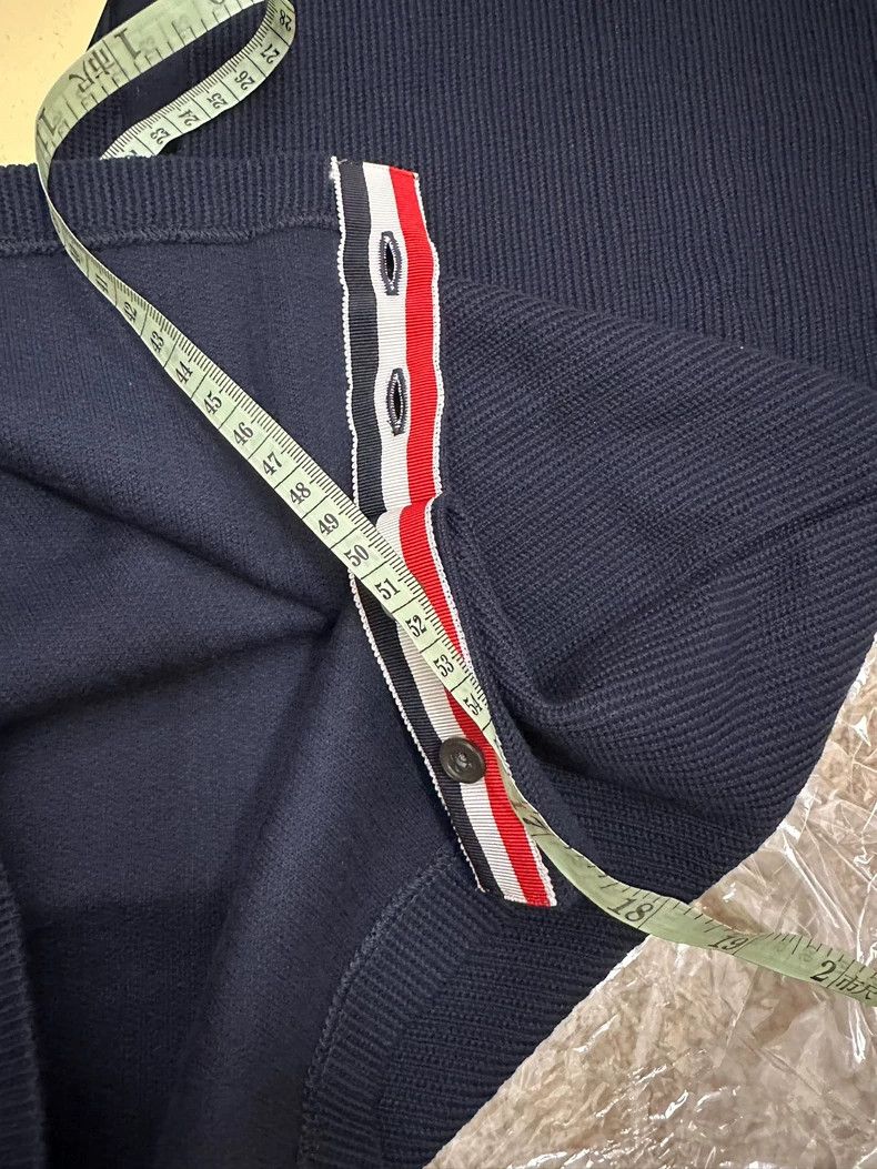 Thom Browne THOM BROWNE Stripe Collar V-Neck Polo - dmc Size US M / EU 48-50 / 2 - 5 Thumbnail