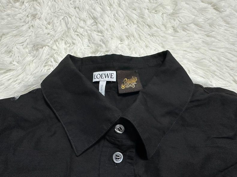 Loewe Loewe Black Embroidered Linen Long Sleeve Shirt - dmc Size US M / EU 48-50 / 2 - 3 Thumbnail