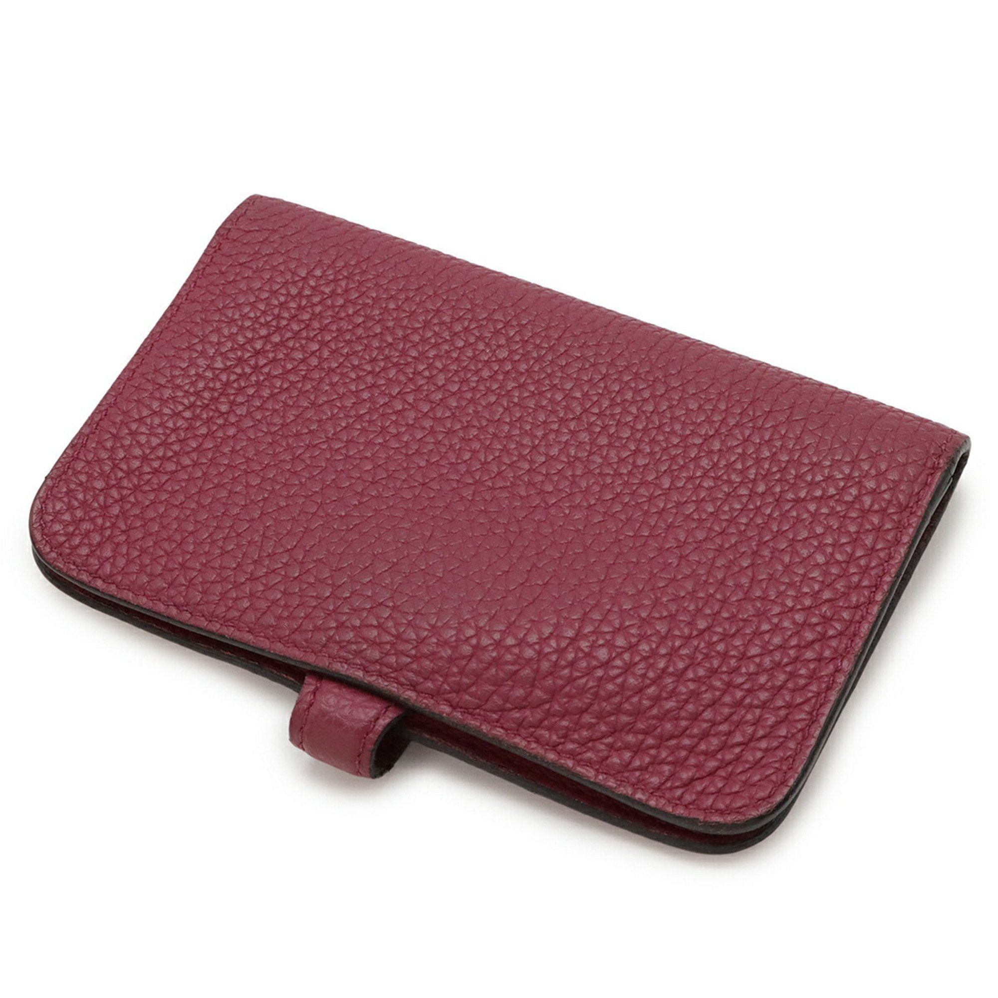 HERMES Dogon key case, coin purse, card Togo leather, Tosca, purple, D stamped