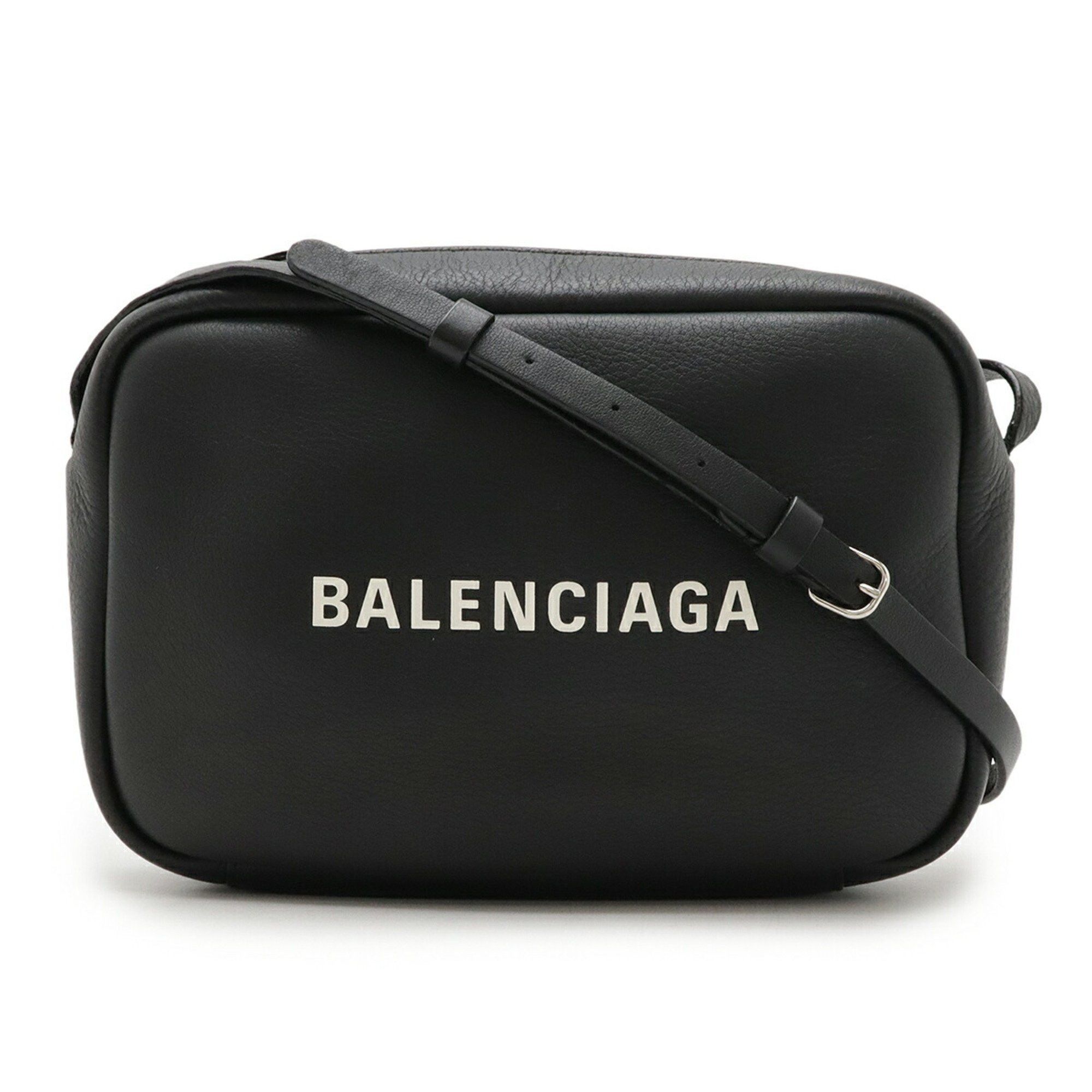 Balenciaga BALENCIAGA EVERYDAY Camera Bag S Shoulder Pochette Leather Black White 489812 Size ONE SIZE - 2 Thumbnail