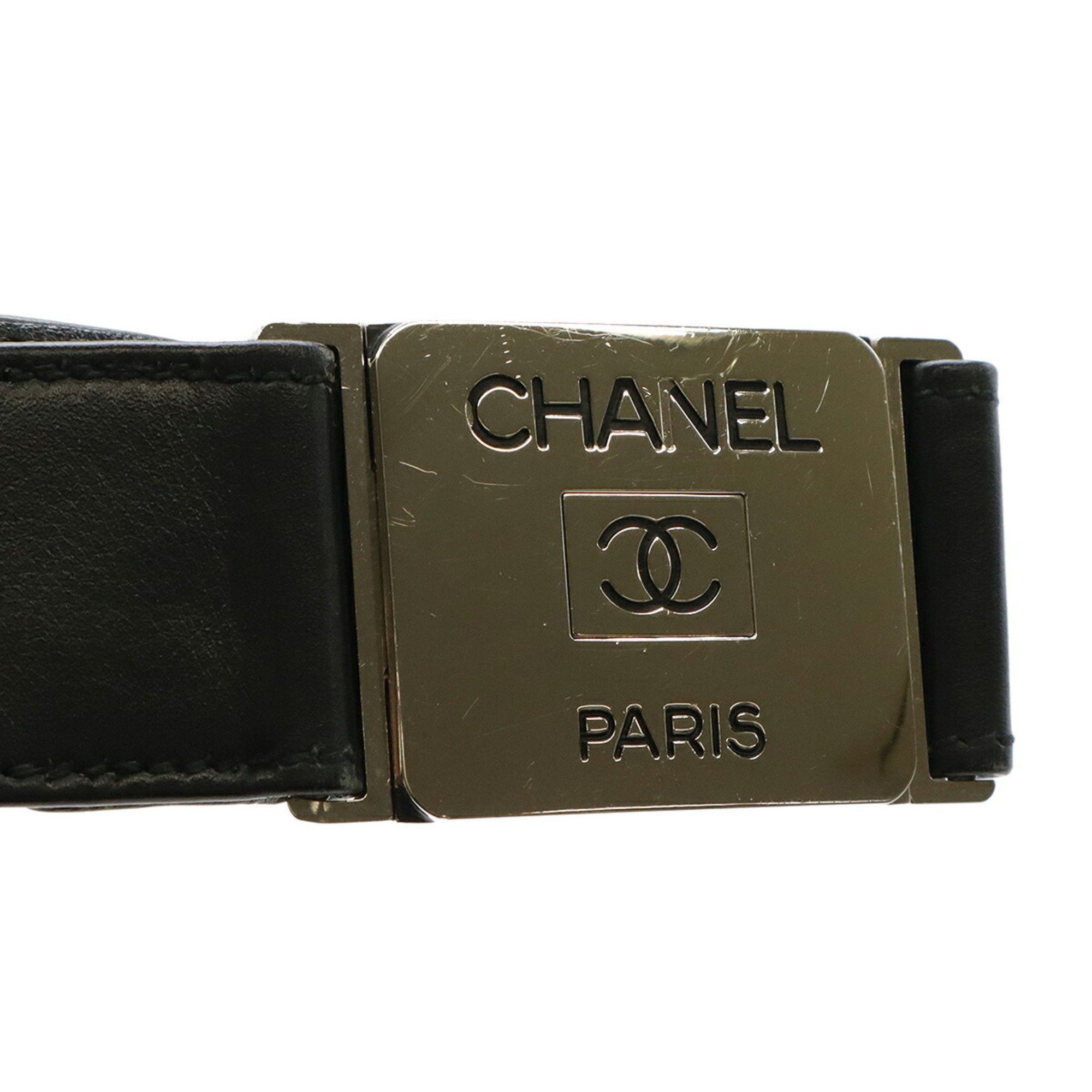 Chanel CHANEL Coco Mark Leather Black Plate Buckle #65 97 P Size ONE SIZE - 4 Thumbnail