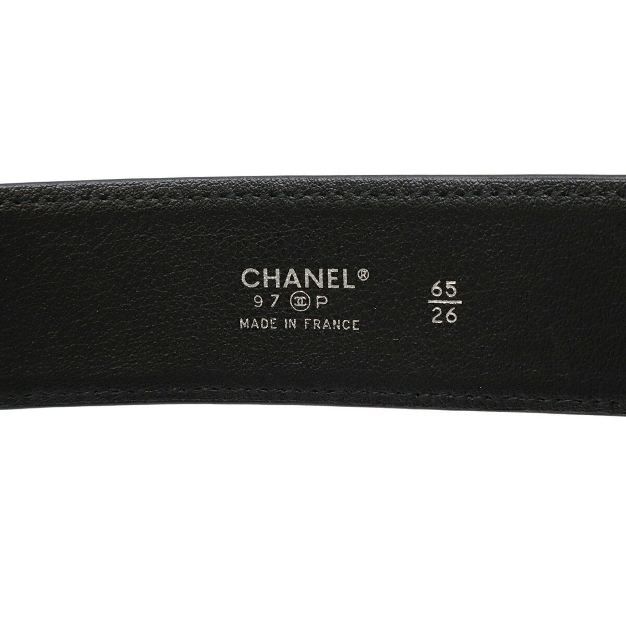 Chanel CHANEL Coco Mark Leather Black Plate Buckle #65 97 P Size ONE SIZE - 7 Thumbnail
