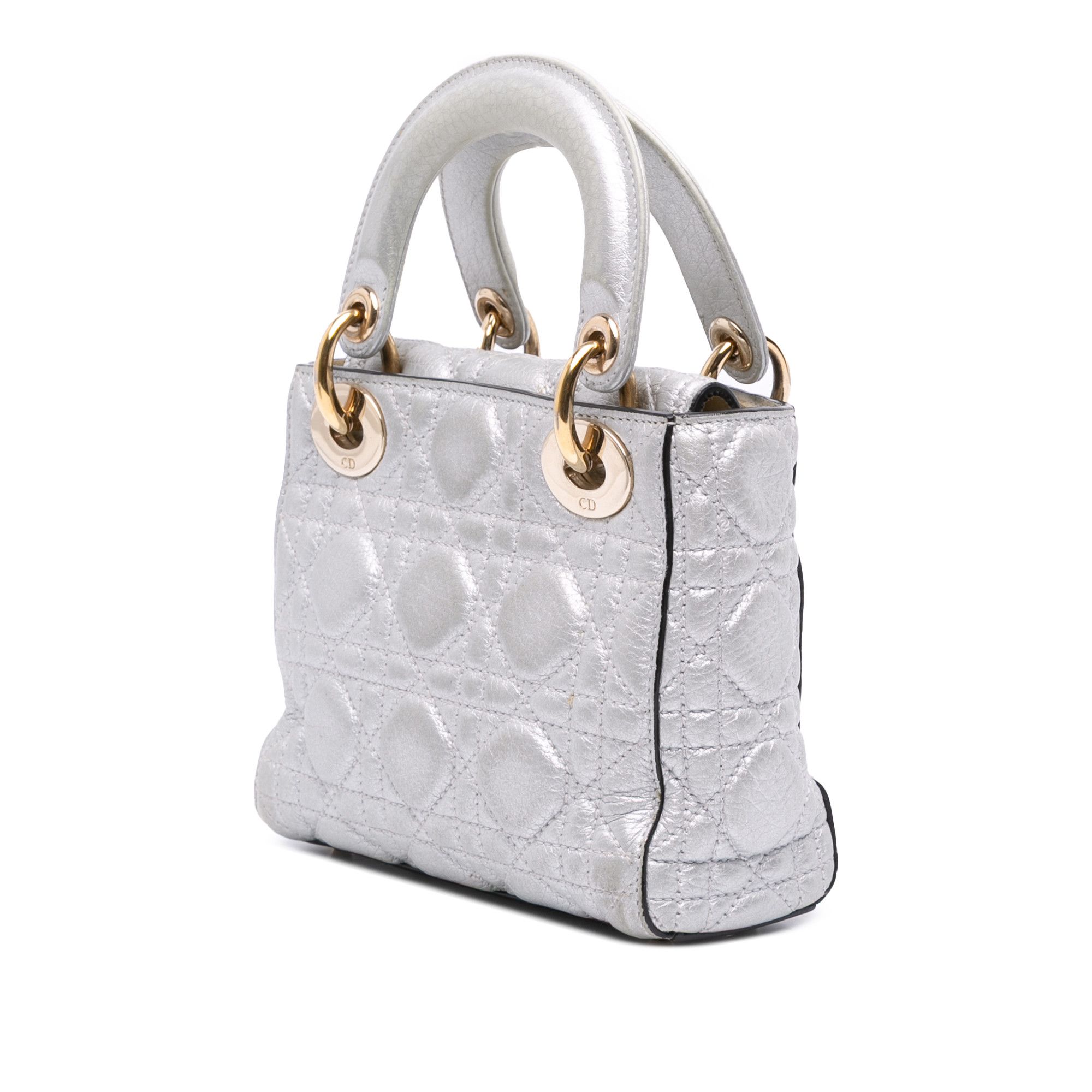 Dior Dior Mini Metallic Grained Calfskin Cannage Lady Dior Size ONE SIZE - 2 Thumbnail