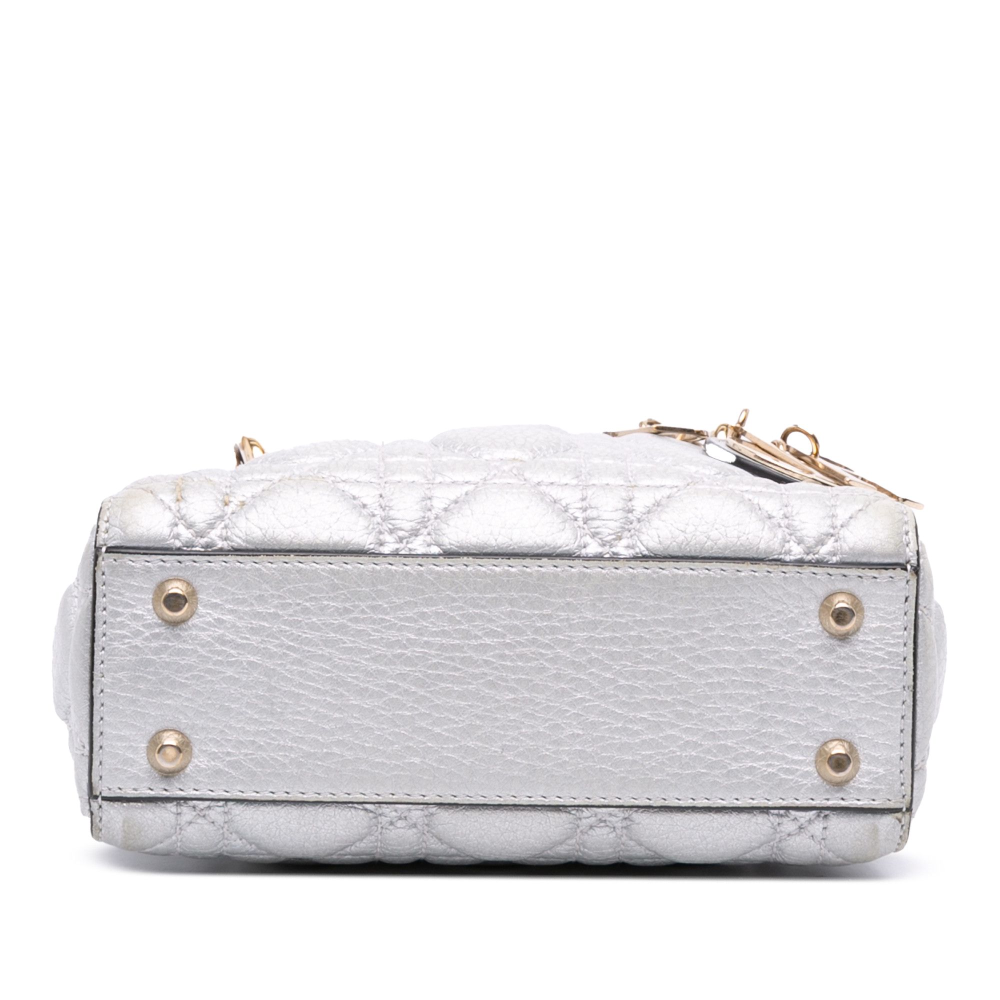 Dior Dior Mini Metallic Grained Calfskin Cannage Lady Dior Size ONE SIZE - 3 Thumbnail