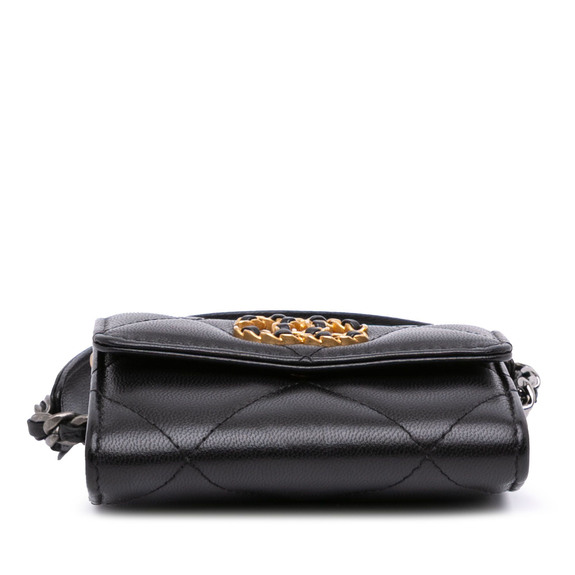 Chanel Chanel Quilted Lambskin 19 Flap Coin Purse With Chain Size ONE SIZE - 3 Thumbnail
