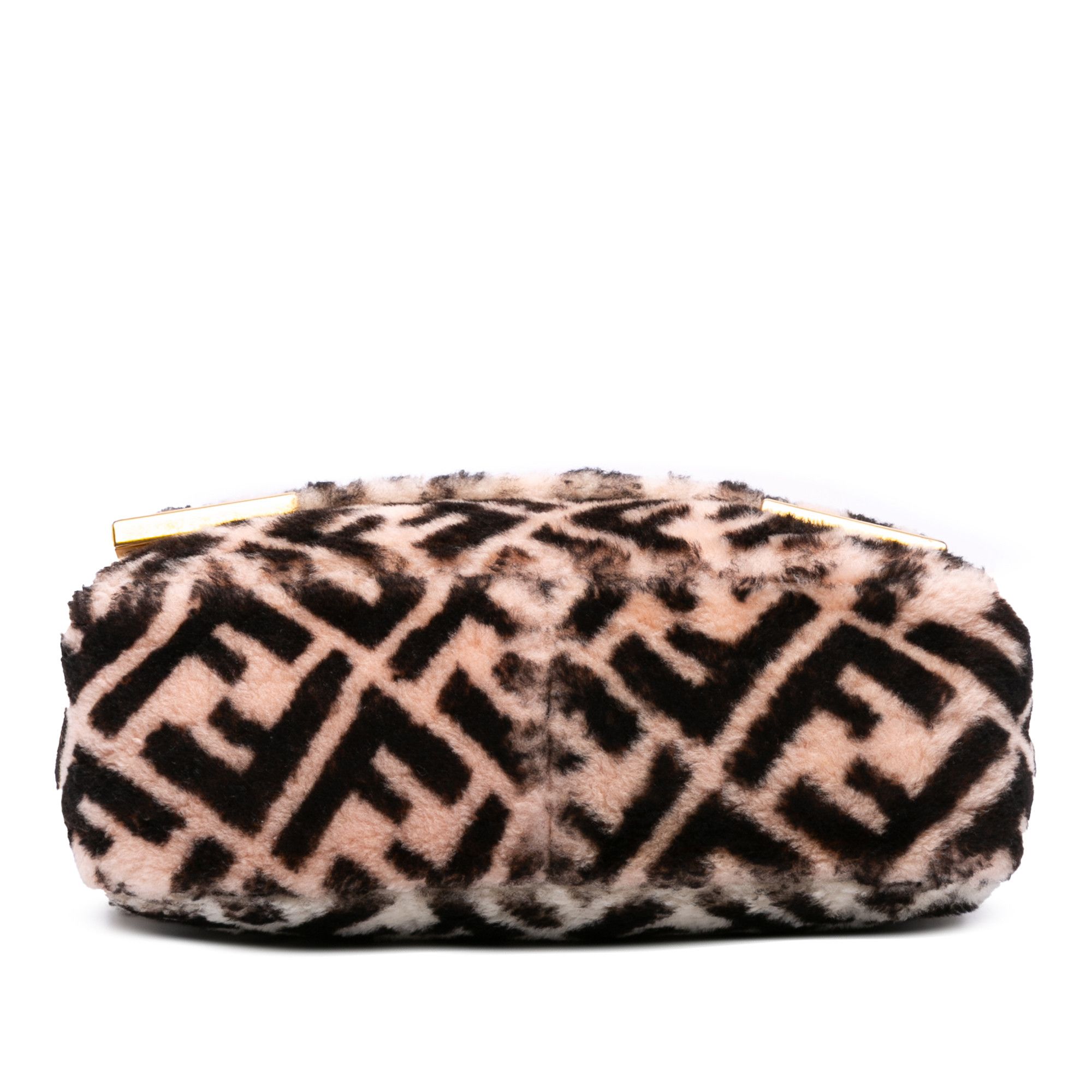 Fendi Fendi Zucca Shearling Double F Baguette Satchel Size ONE SIZE - 3 Thumbnail