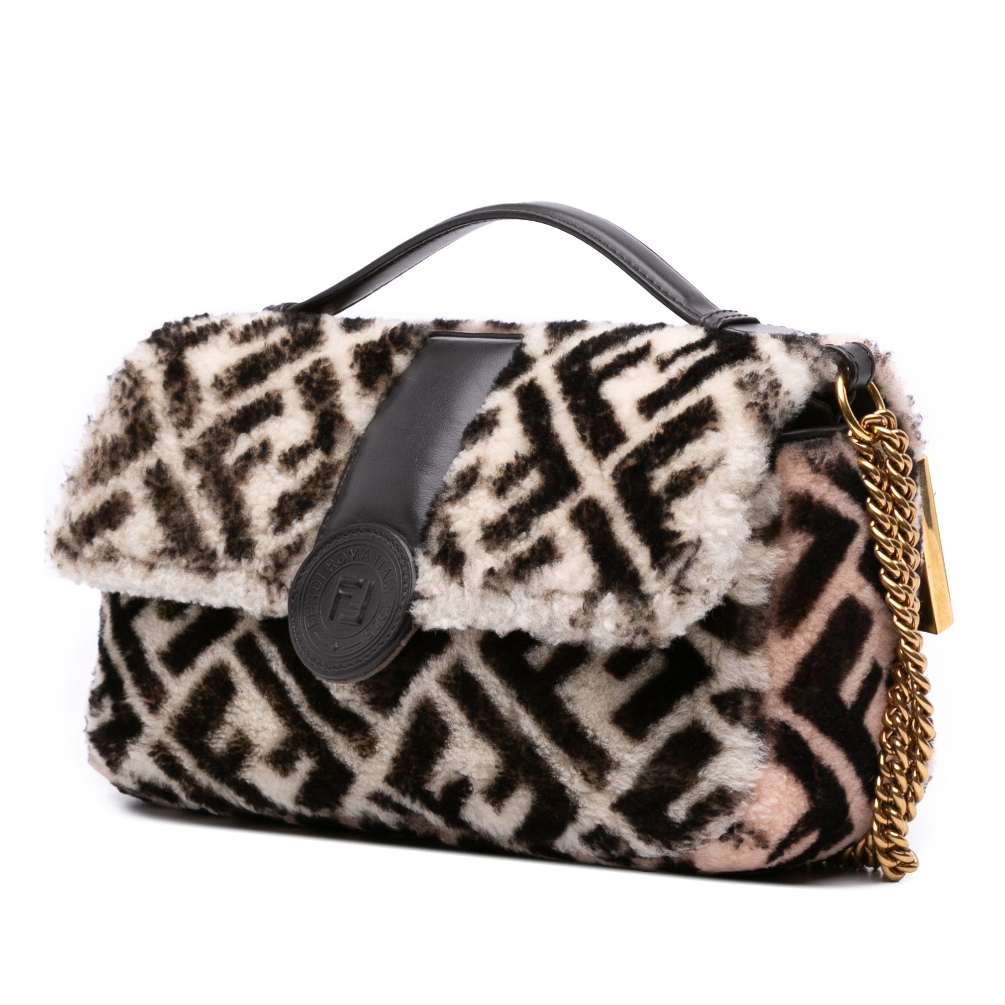 Fendi Fendi Zucca Shearling Double F Baguette Satchel Size ONE SIZE - 2 Thumbnail