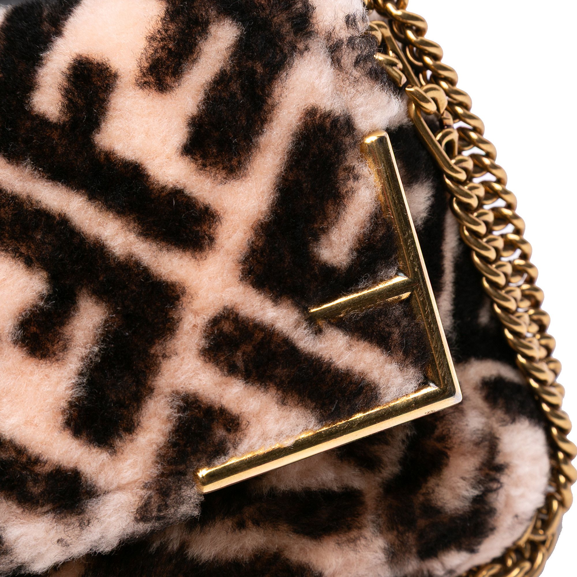 Fendi Fendi Zucca Shearling Double F Baguette Satchel Size ONE SIZE - 9 Thumbnail