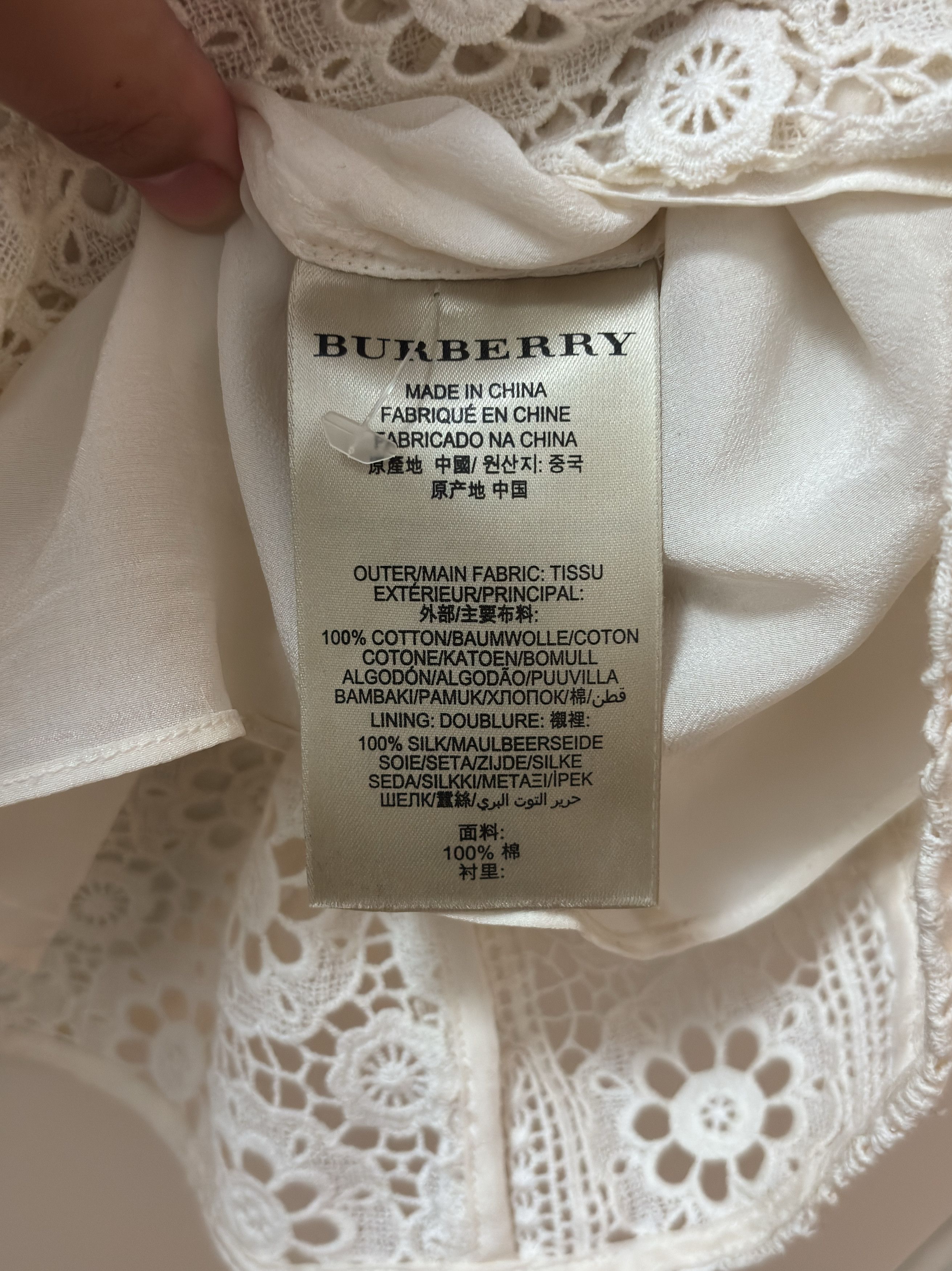 Burberry Burberry Burberry Brit White Cotton Lace Tunic Dress Dress Size XS / US 0-2 / IT 36-38 - 3 Thumbnail