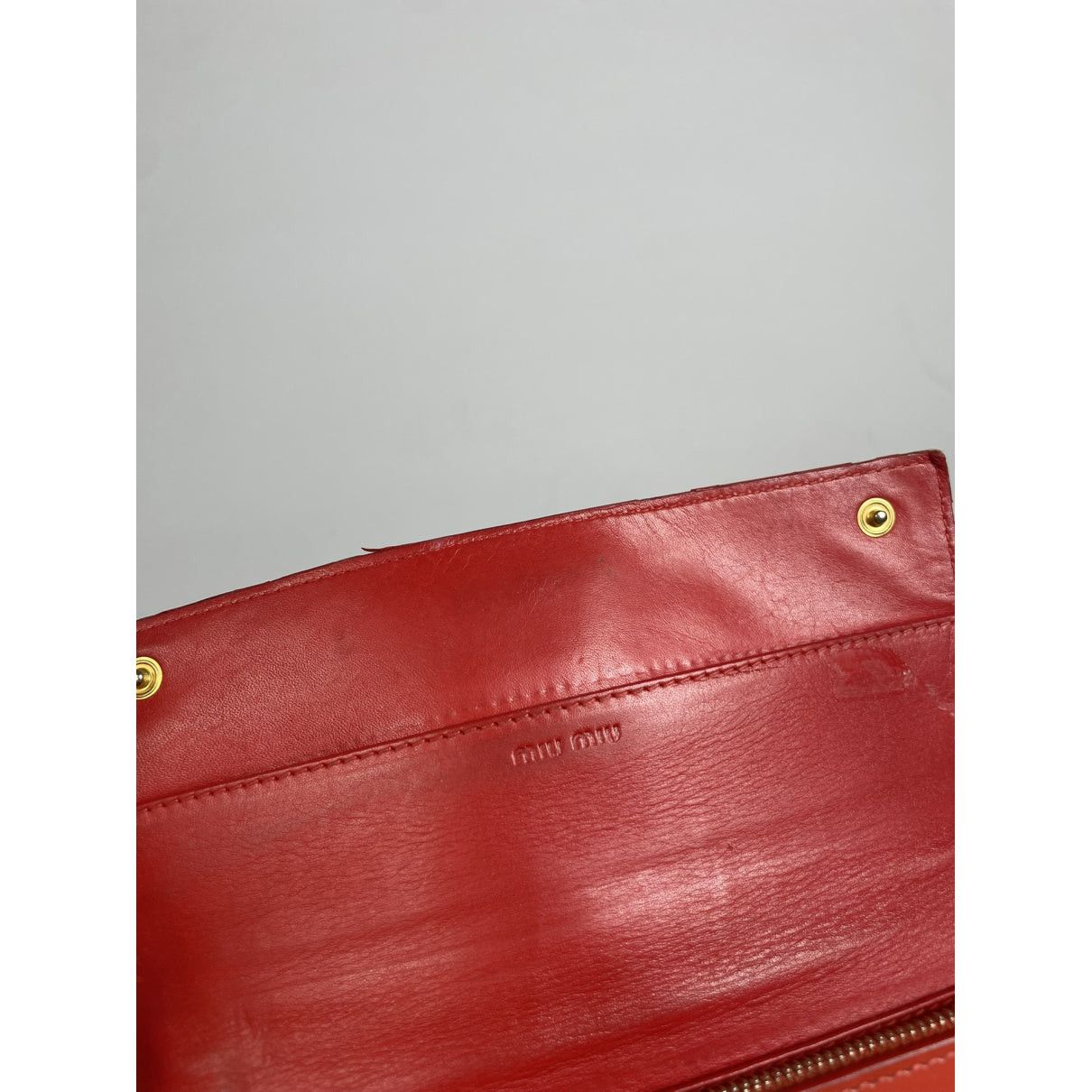 Miu Miu Orange Patent Leather Wallet Size ONE SIZE - 4 Thumbnail
