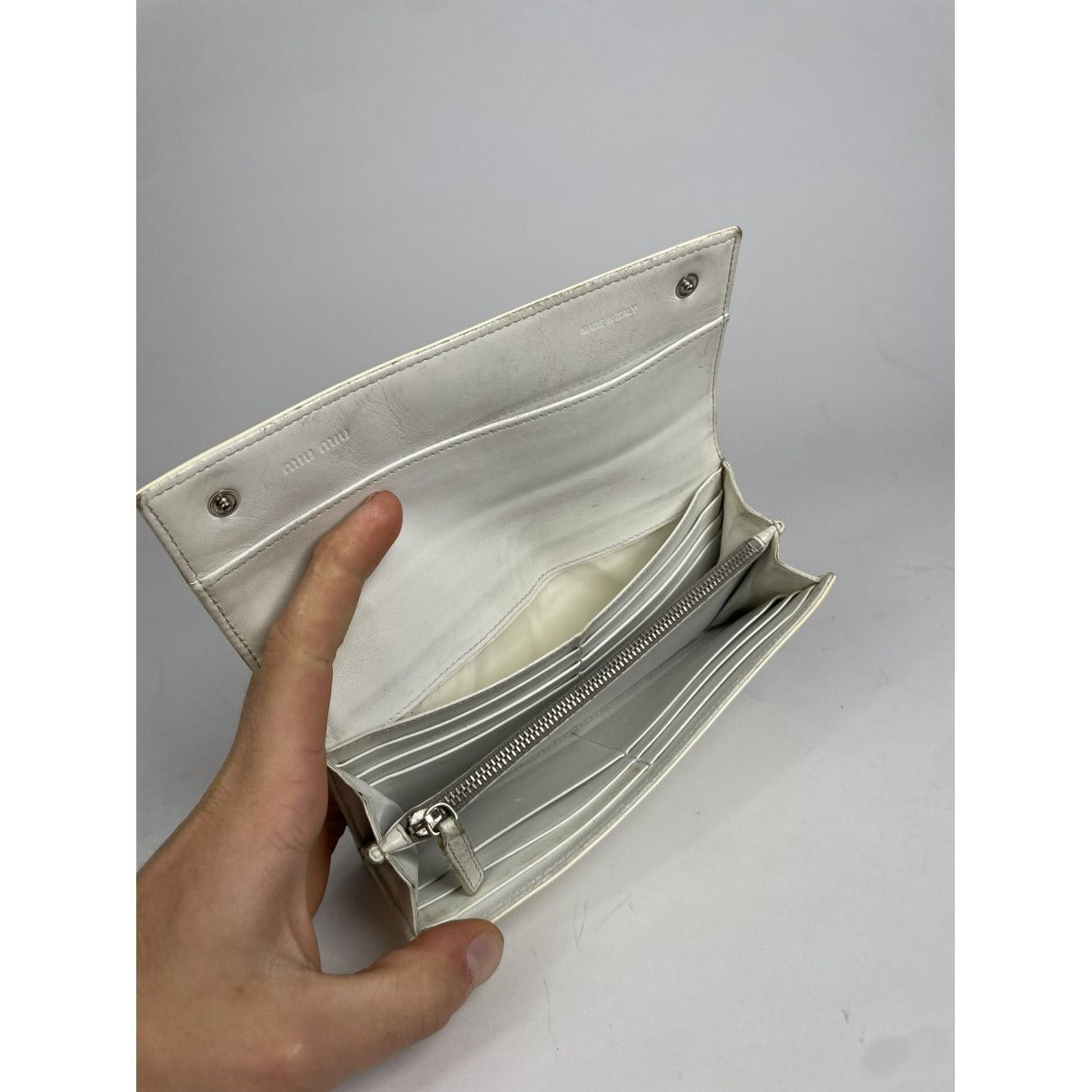 Miu Miu White Patent Leather Wallet Size ONE SIZE - 4 Thumbnail