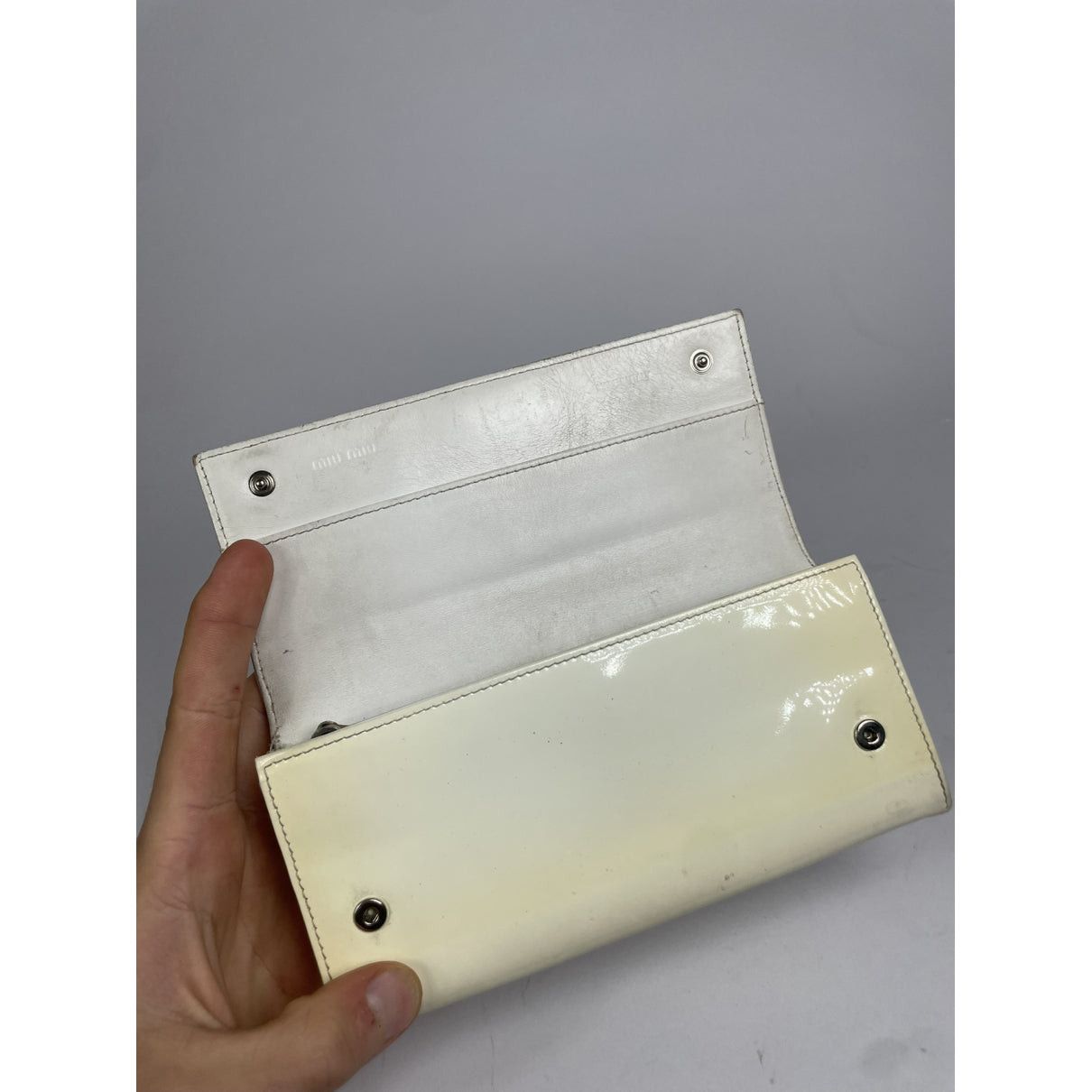 Miu Miu White Patent Leather Wallet Size ONE SIZE - 3 Thumbnail