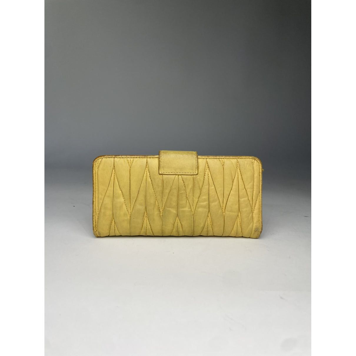 Miu Miu Yellow Leather Wallet Size ONE SIZE - 2 Thumbnail