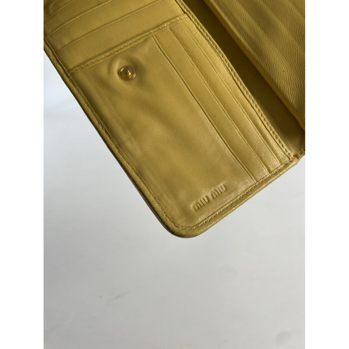 Miu Miu Yellow Leather Wallet Size ONE SIZE - 4 Thumbnail