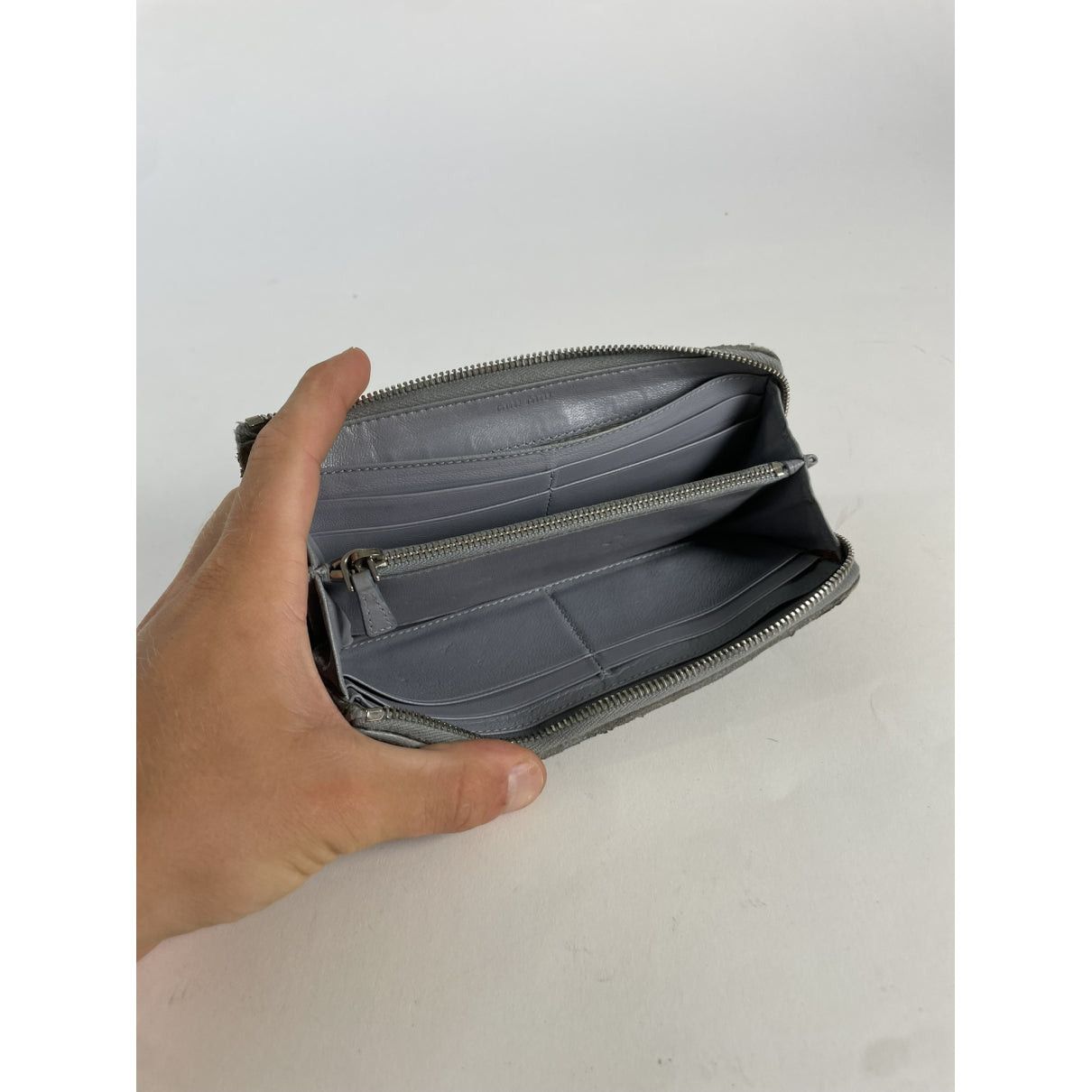 Miu Miu Blue Leather Wallet Size ONE SIZE - 3 Thumbnail