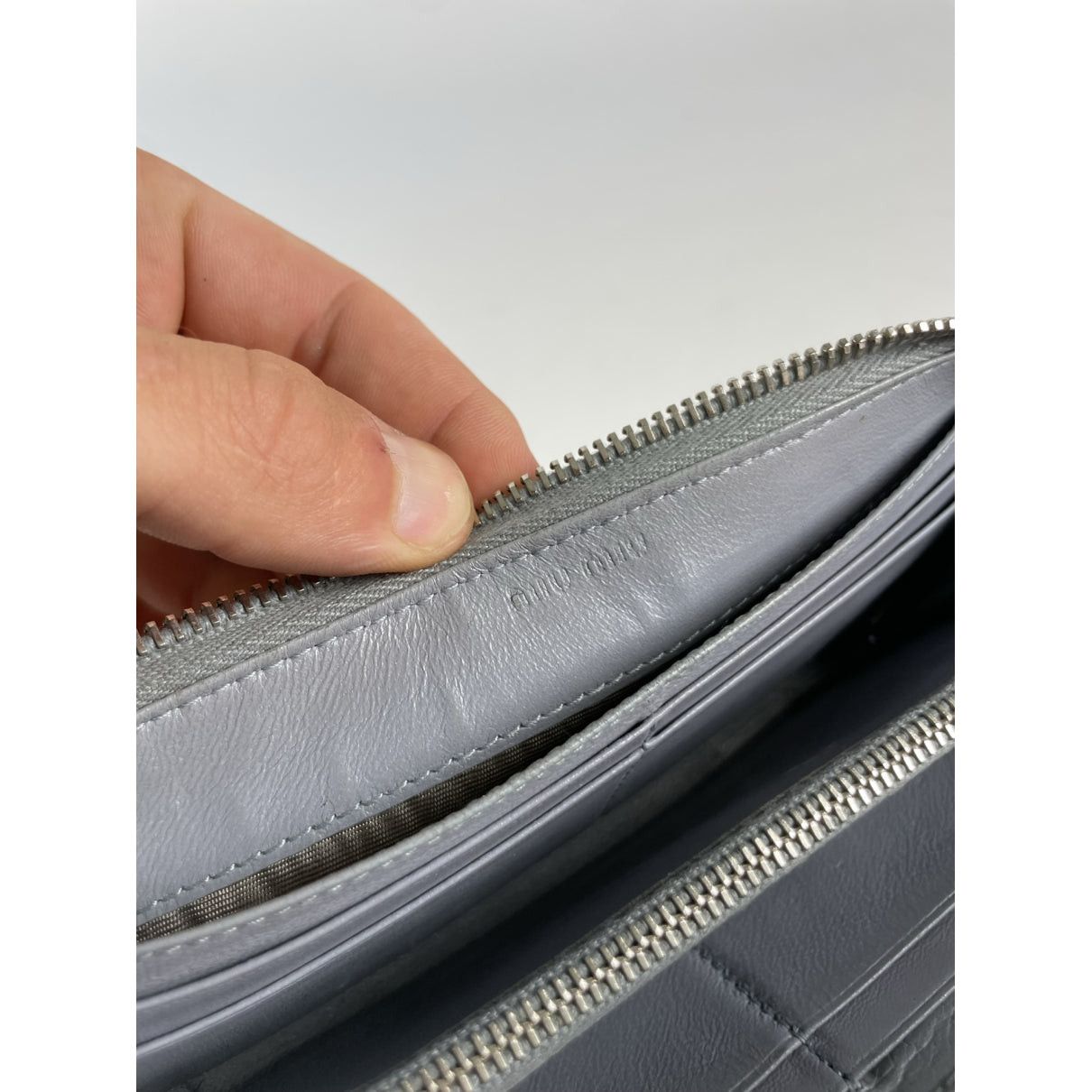 Miu Miu Blue Leather Wallet Size ONE SIZE - 4 Thumbnail