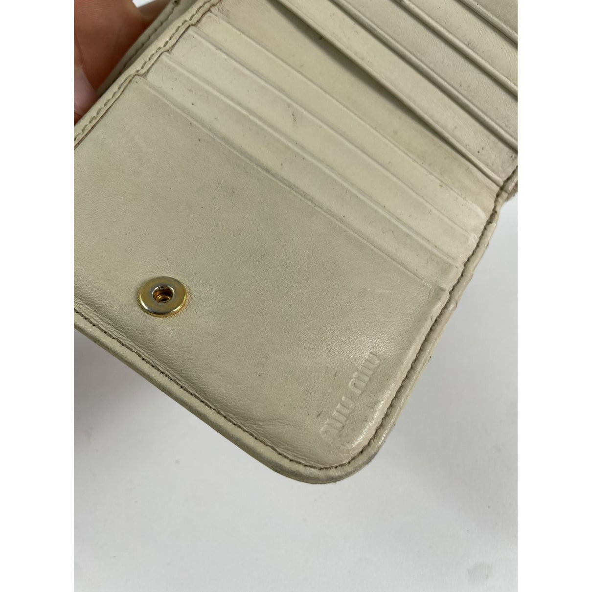 Miu Miu Beige Leather Wallet Size ONE SIZE - 4 Thumbnail