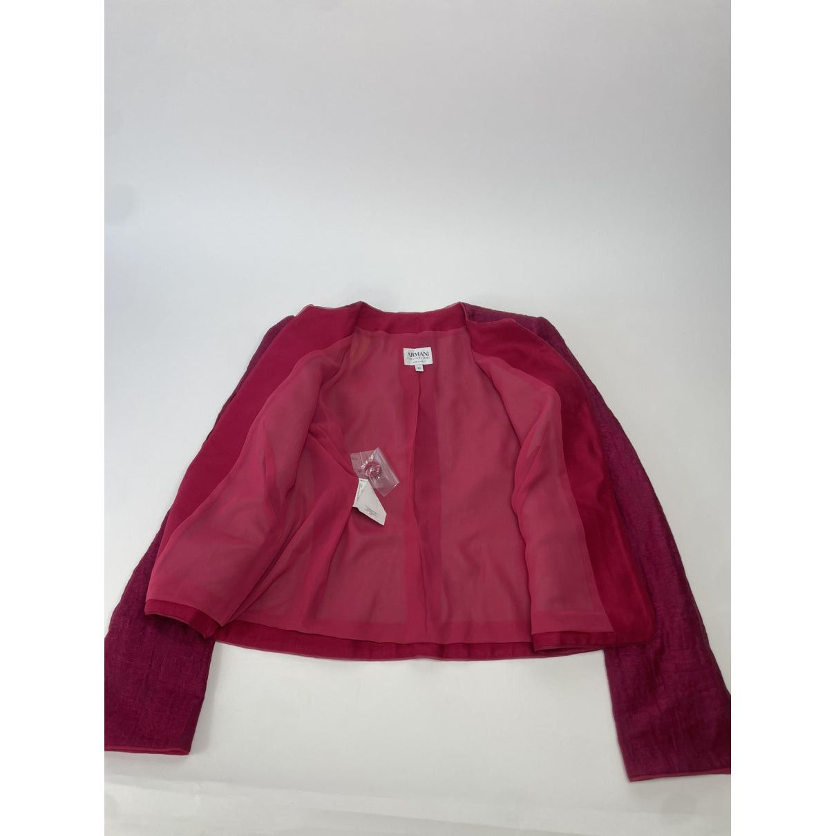 Armani Collezioni Purple Linen Trench Coat Size L / US 10 / IT 46 - 4 Thumbnail