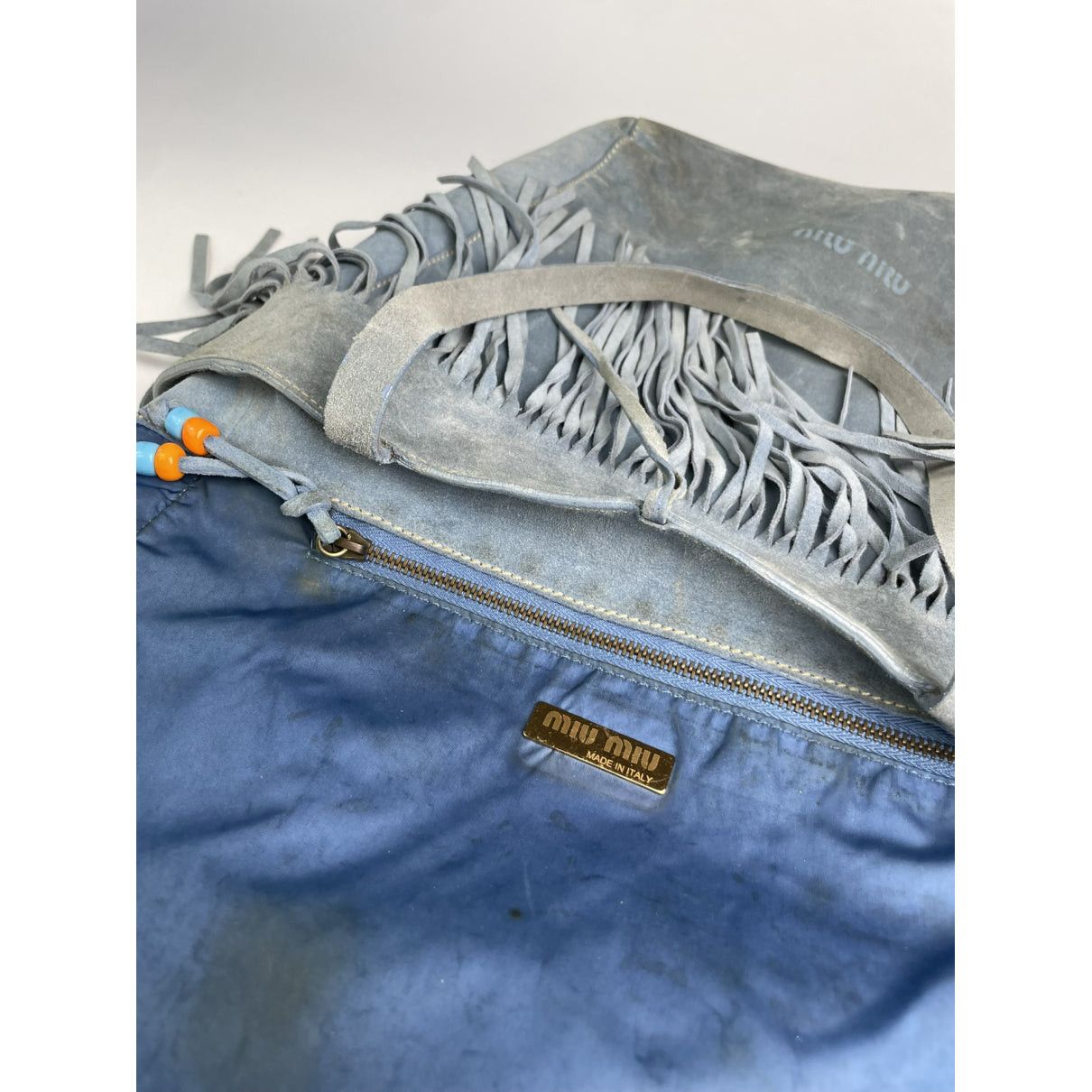 Miu Miu Blue Leather Handbag Size ONE SIZE - 3 Thumbnail