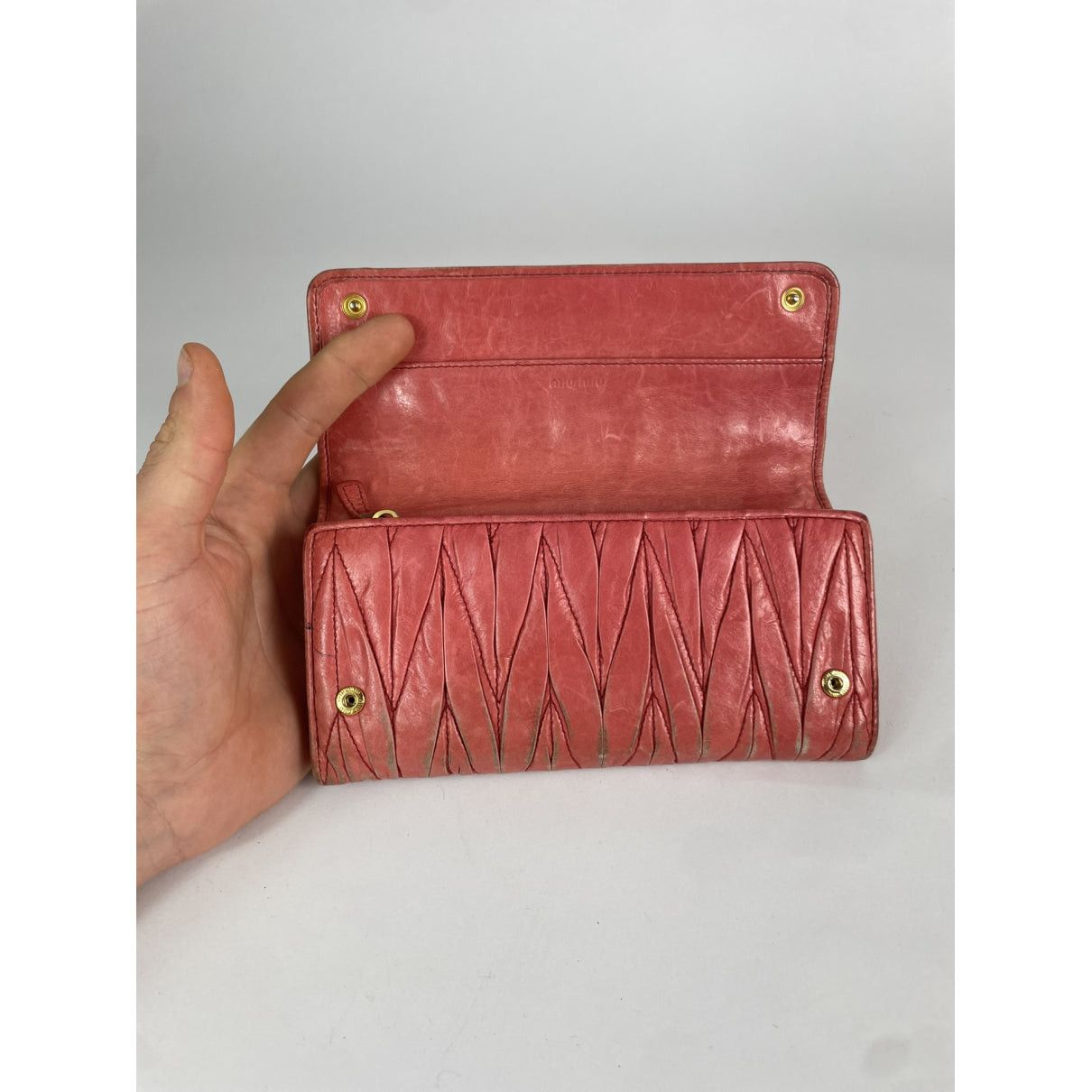Miu Miu Pink Leather Wallet Size ONE SIZE - 5 Thumbnail