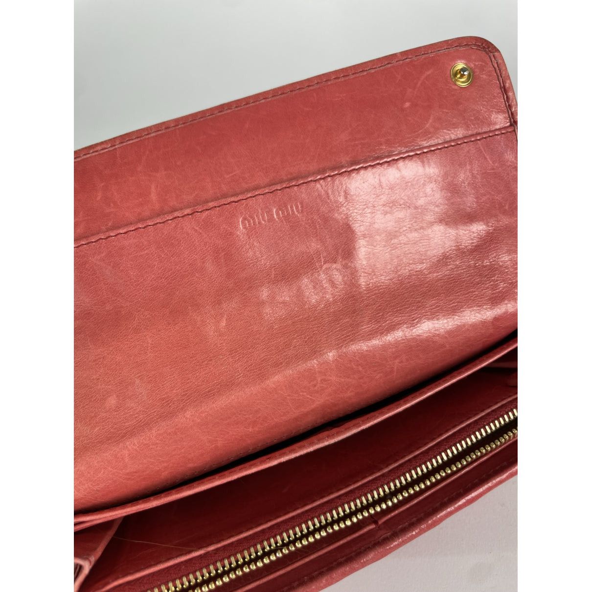 Miu Miu Pink Leather Wallet Size ONE SIZE - 4 Thumbnail