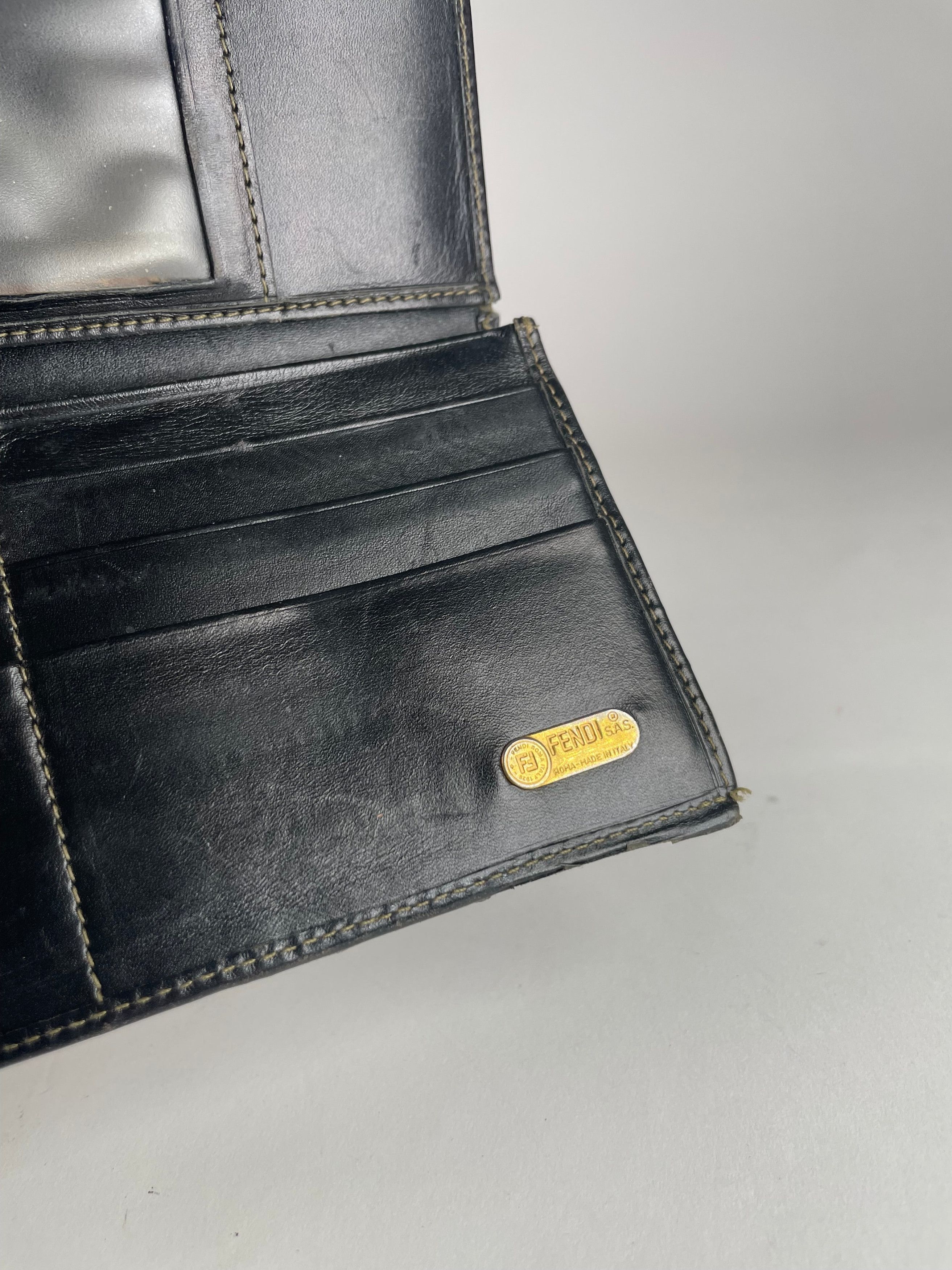 Other Vintage Fendi Roma Leather Wallet Brown Black striped Size ONE SIZE - 11 Thumbnail