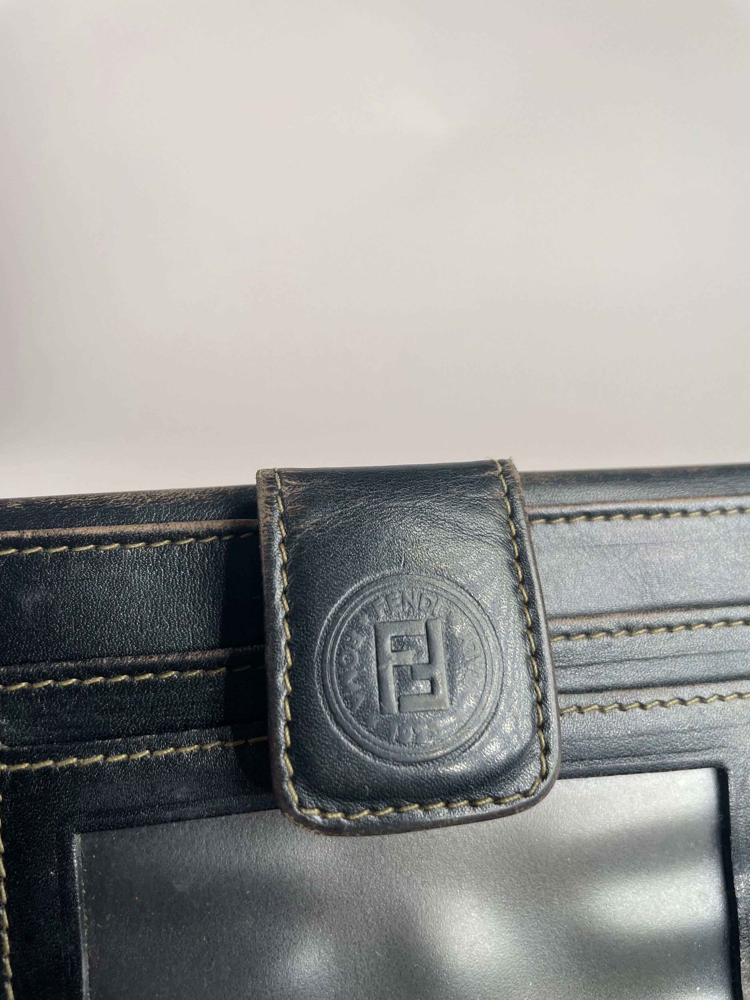 Other Vintage Fendi Roma Leather Wallet Brown Black striped Size ONE SIZE - 5 Thumbnail