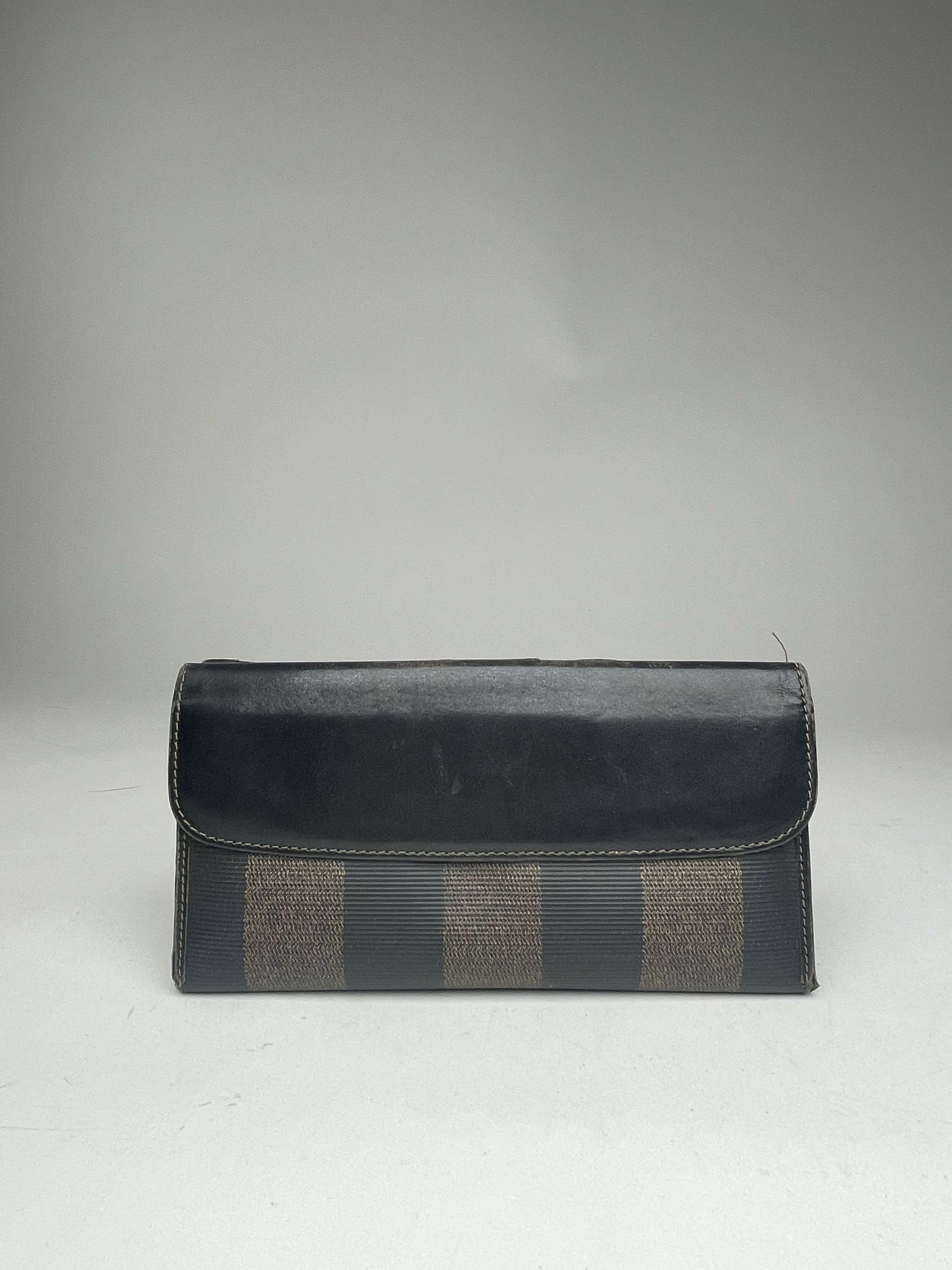 Other Vintage Fendi Roma Leather Wallet Brown Black striped Size ONE SIZE - 2 Thumbnail