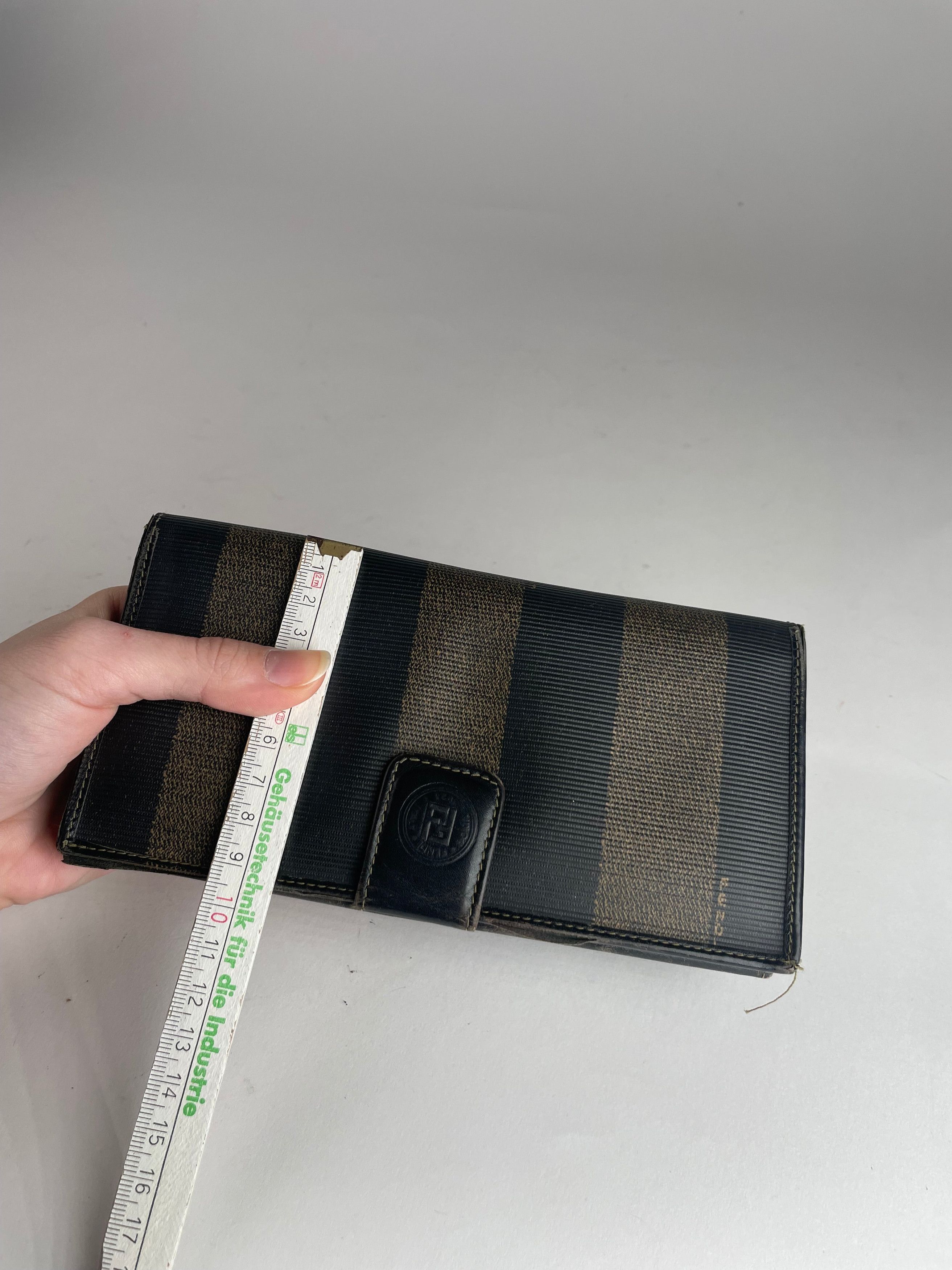 Other Vintage Fendi Roma Leather Wallet Brown Black striped Size ONE SIZE - 8 Thumbnail