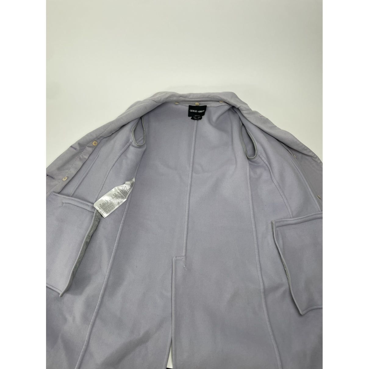 Giorgio Armani Grey Wool Trench Coat Size L / US 10 / IT 46 - 5 Thumbnail