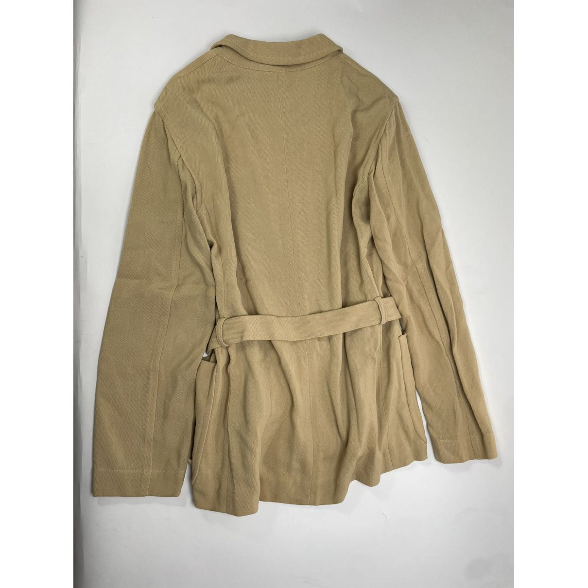 Salvatore Ferragamo Beige Wool Trench Coat Size L / US 10 / IT 46 - 4 Thumbnail