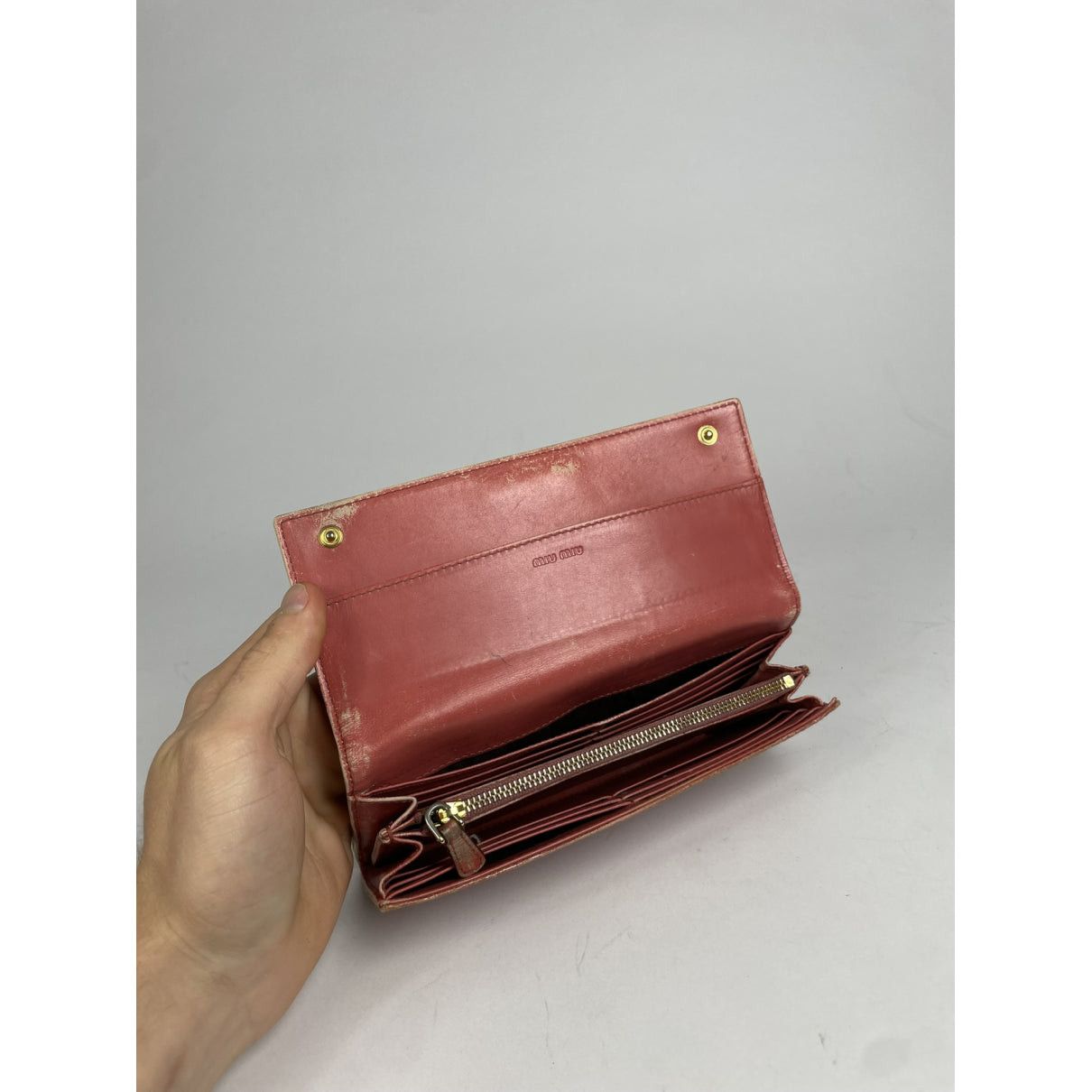 Miu Miu Orange Leather Wallet Size ONE SIZE - 3 Thumbnail