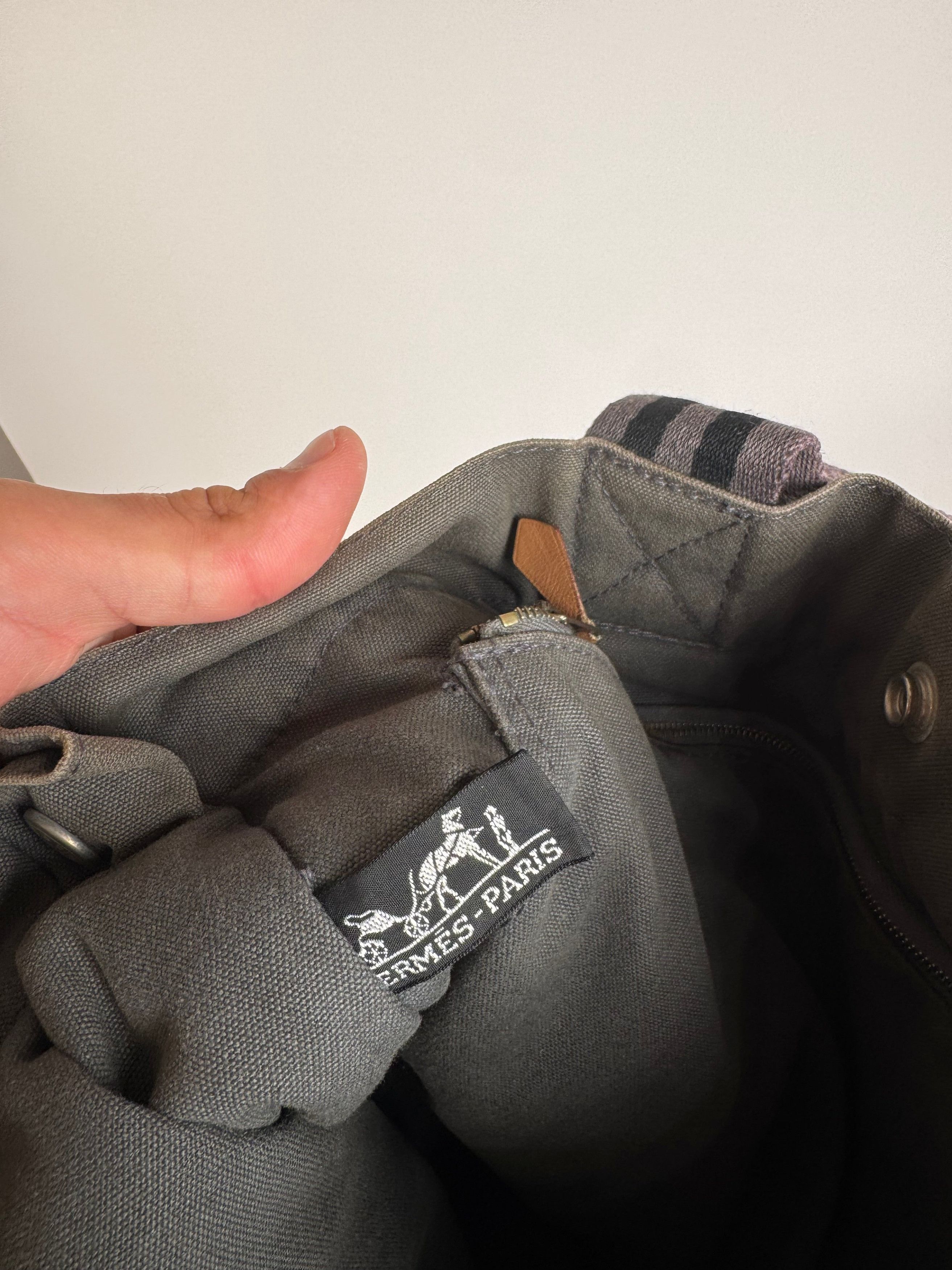 Other Vintage Hermes Canvas Shopper Grey Size ONE SIZE - 3 Thumbnail