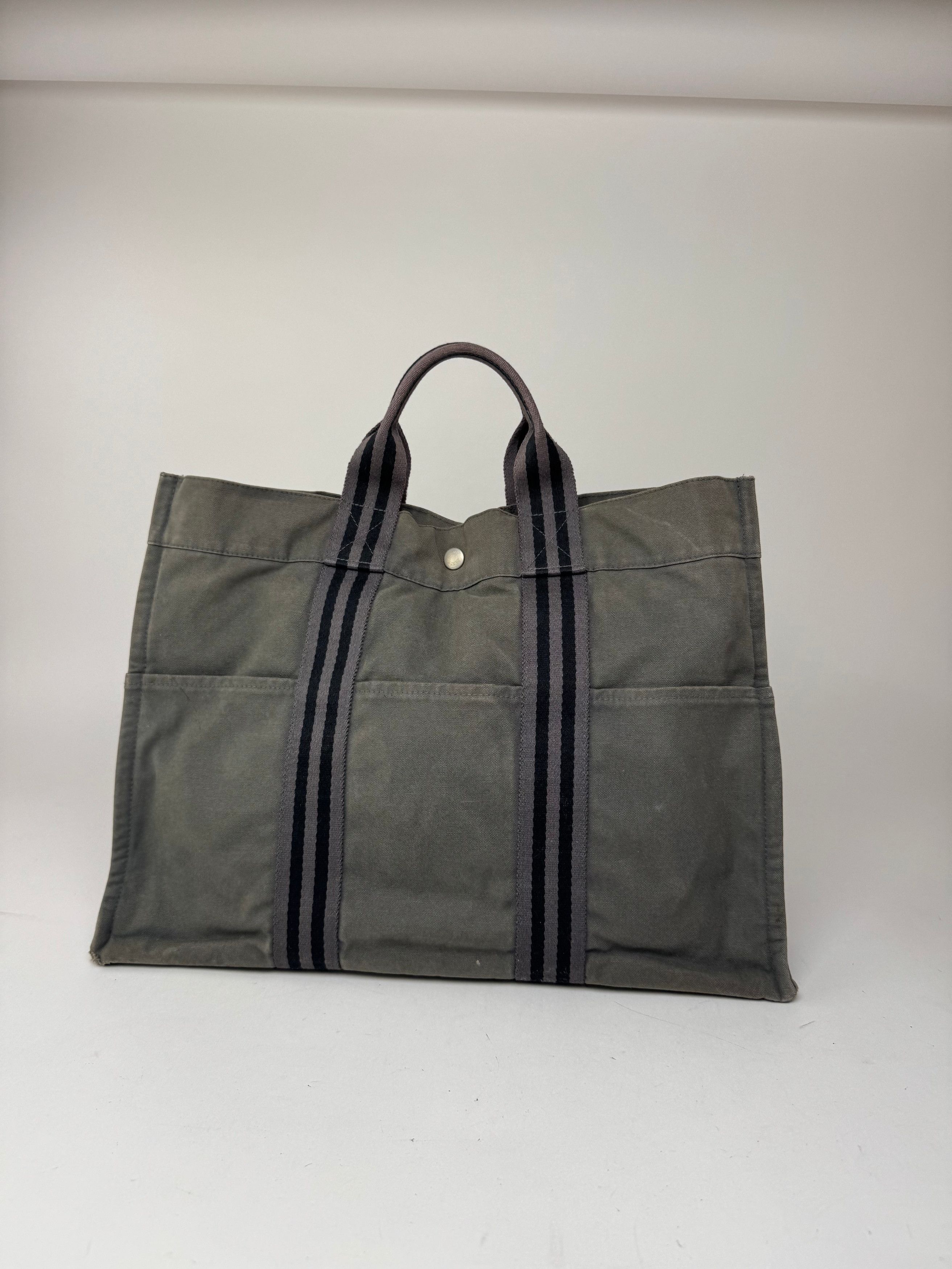 Other Vintage Hermes Canvas Shopper Grey Size ONE SIZE - 8 Thumbnail