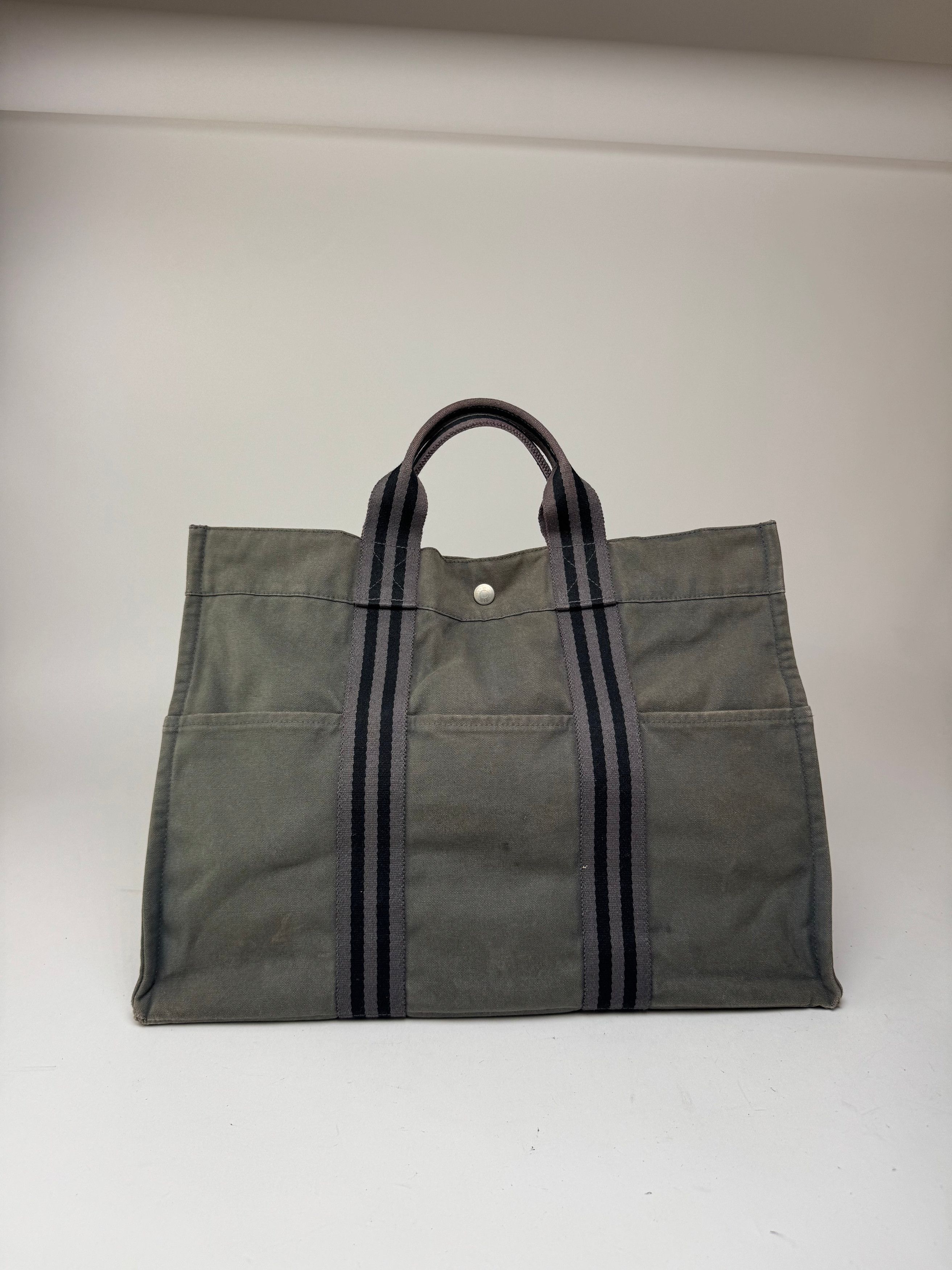 Other Vintage Hermes Canvas Shopper Grey Size ONE SIZE - 15 Thumbnail