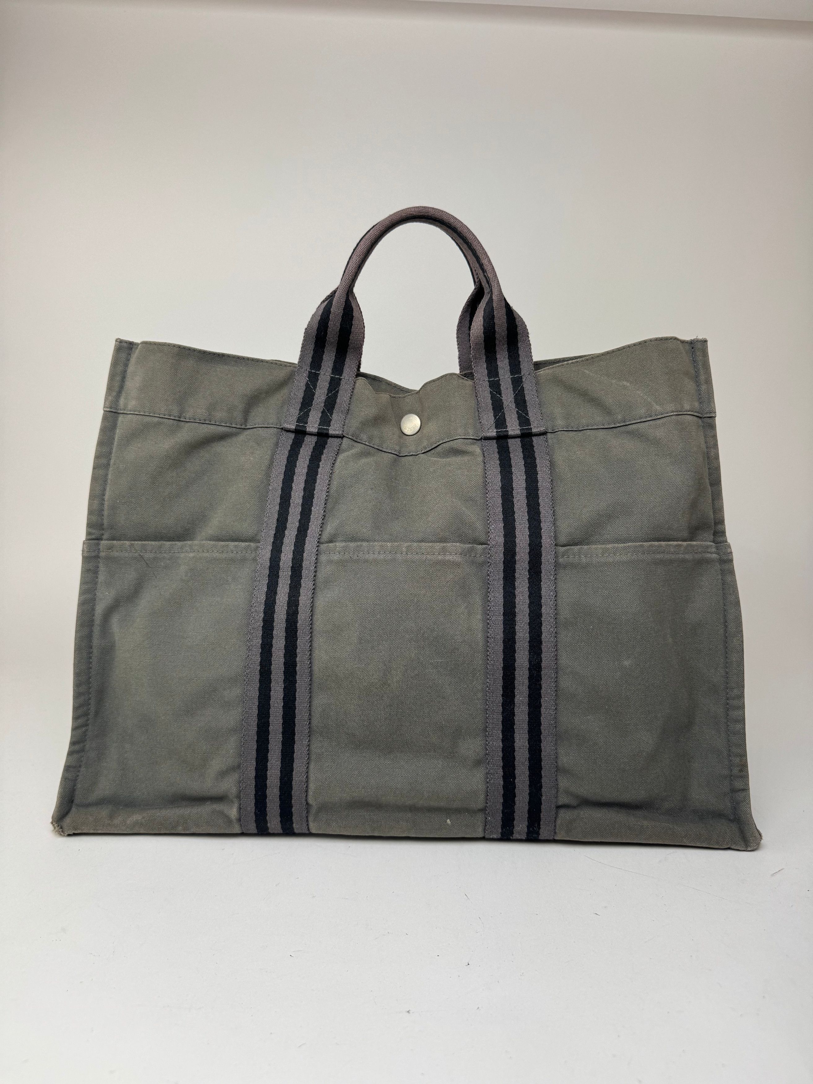 Other Vintage Hermes Canvas Shopper Grey Size ONE SIZE - 12 Thumbnail